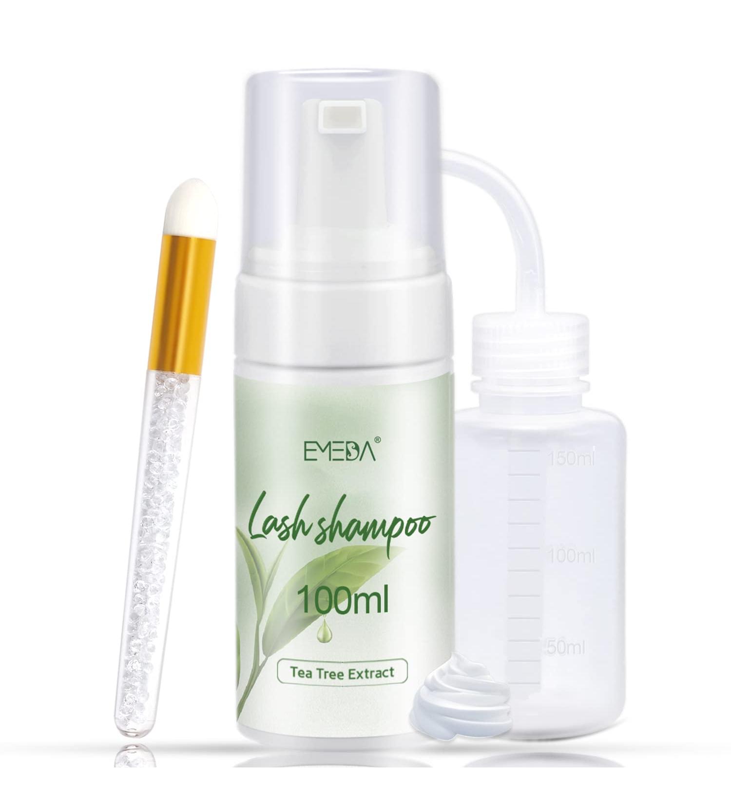 EMEDA Tea Tree Lash Shampoo for Extensions - 100ml Foam Cleanser Kit for Salon & Home Use - Buy Online on GoSupps.com
