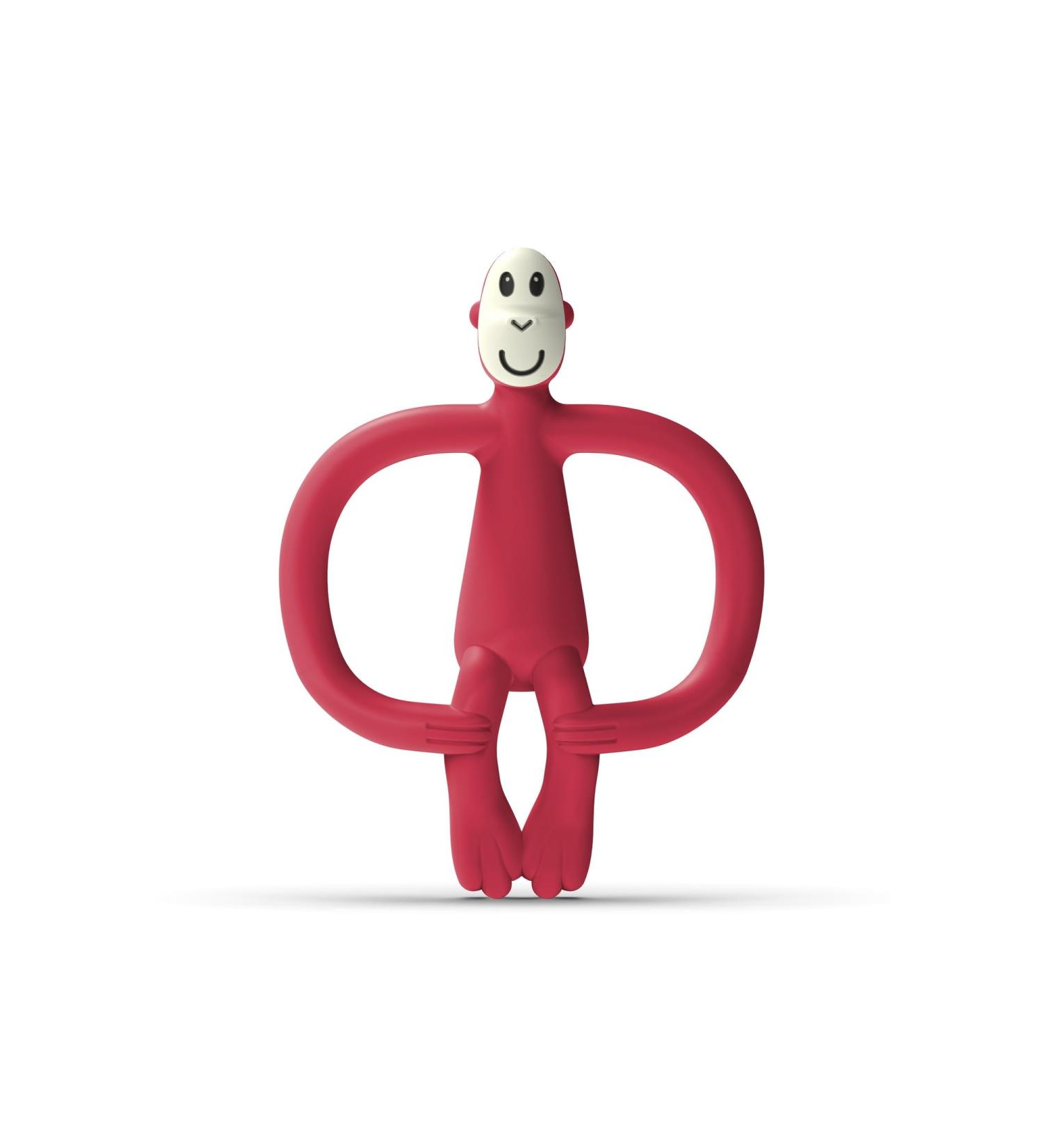 Matchstick Monkey Antimicrobial Silicone Teether & Gel Applicator - Red Monkey 11 cm | BPA Free, Easy-to-Grip Design for Babies 3 Months Old - Buy Online on GoSupps.com