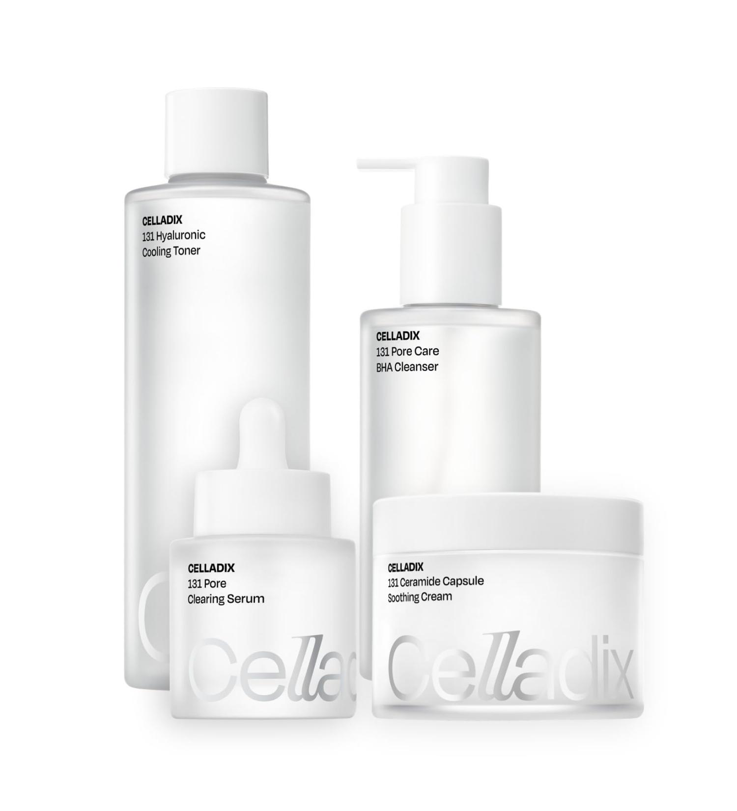 Celladix Sebum Rebalancing Rx 131 Ampoule & Pore Care BHA Gel Cleanser & Hyaluronic Cooling Toner & Ceramide Capsule Soothing Cream - Buy Online on GoSupps.com