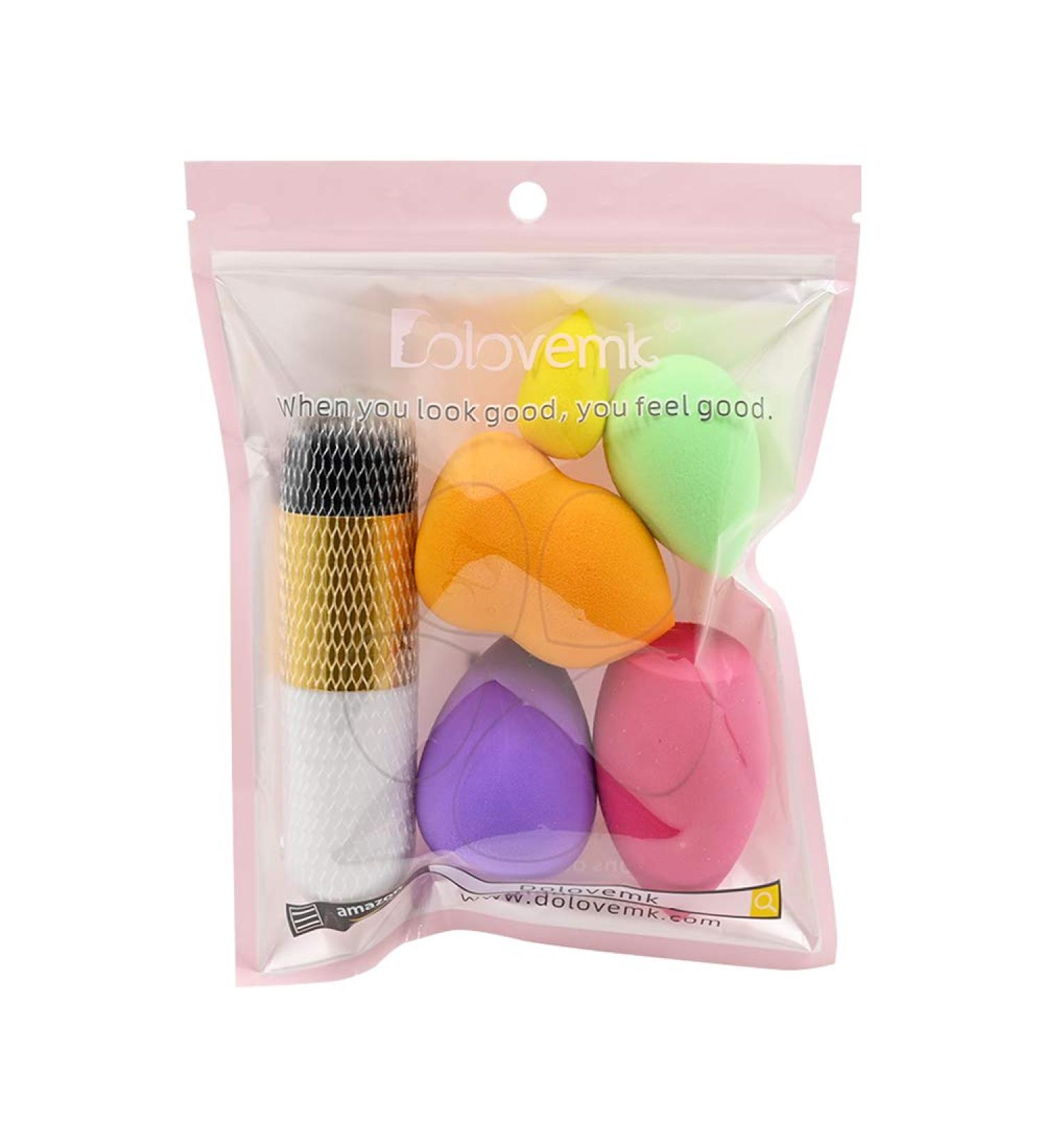 Dolovemk Makeup Sponge Set & Chubby Foundation Brush 5 PCs Latex-Free Beauty Application Tools - Buy Online on GoSupps.com