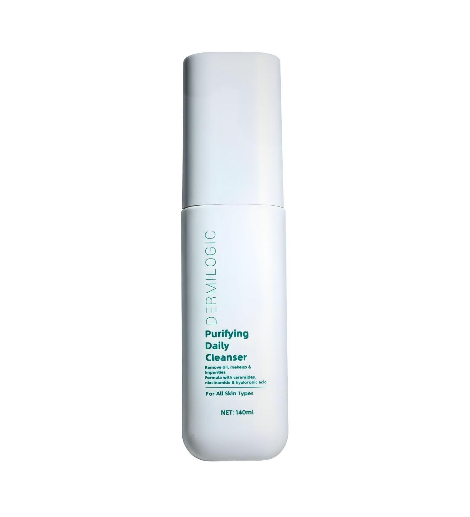 DERMILOGIC Purifying Daily Cleanser Deep Cleanse Hydrate & Restore Contains Niacinamide Ceramides and Hyaluronic Acid Dermatologist-Tested For Bright Balanced Glowing skin - Buy Online on GoSupps.com