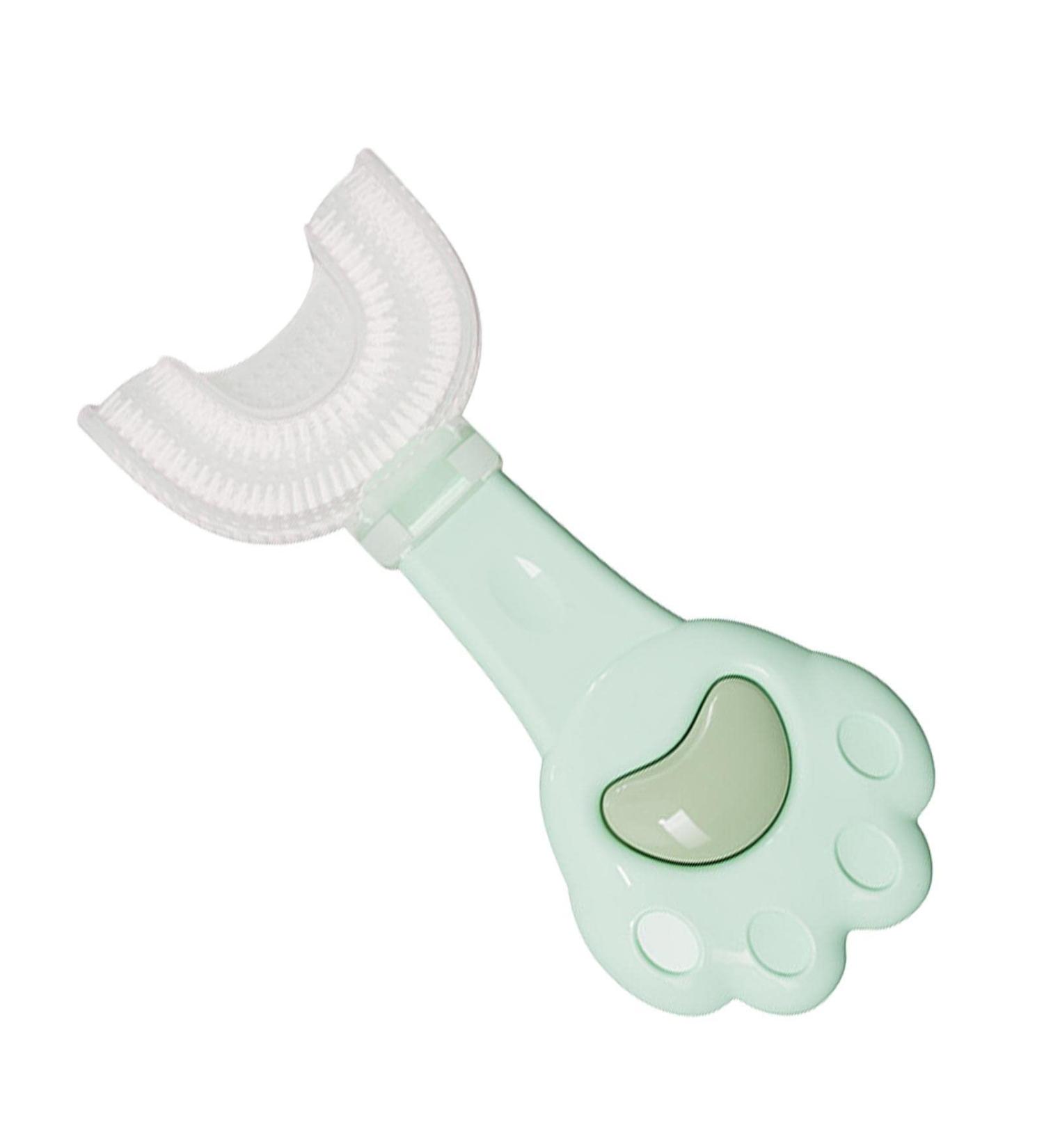 Children Toothbrush with Silicone Head - Manual U Shaped Toothbrush Food Grade Silicone Kids Toothbrushes 360 Degree U Shape Toothbrush for Kids Baby Toddler Green 1 count (Pack of 1) - Buy Online on GoSupps.com