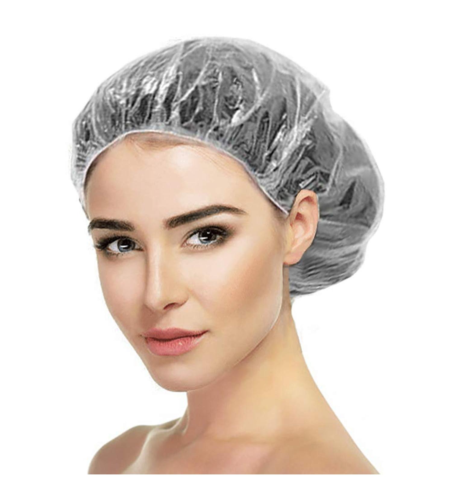 Disposable Shower Cap 100 Pcs - Waterproof Clear Bath Hair Caps for Women - Multi-Purpose Elastic Spa Cap for Home, Hotel, Salon - Buy Online on GoSupps.com