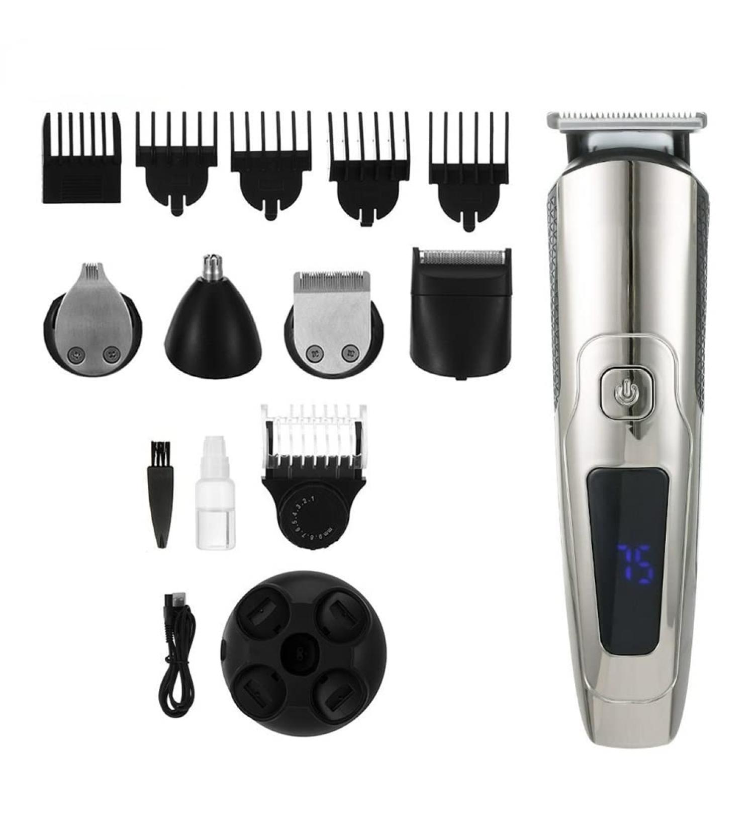 Buy 5-in-1 Hair Clippers for Men - Multifunctional Electric Trimmer with LCD Display USB Rechargeable & Washable Nose Hair Clipper | International Shipping Available - Buy Online on GoSupps.com