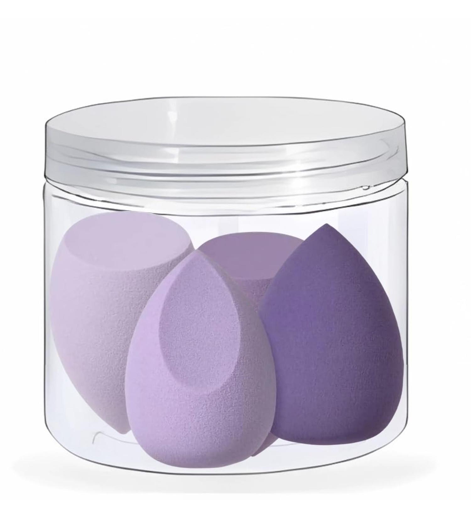 Stianiiile Makeup Sponge Set of 4 Latex Free Blender Beauty for Liquid Cream and Powder Soft and Flexible Beauty Sponges Super Soft Beauty Cosmetic 4 Purple - Buy Online on GoSupps.com