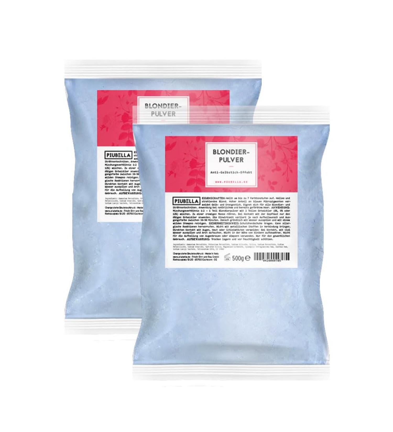 Piubella Bleach Powder 2x500g - Professional Hair Bleach for Salon Quality Results | International Shipping Available - Buy Online on GoSupps.com