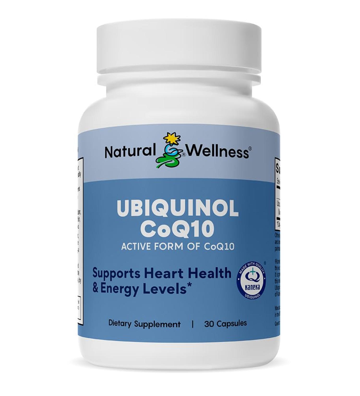 Natural Wellness Ubiquinol CoQ10 100mg High Absorption CoQ10 Supplement for Heart Health Energy & Cellular Function Antioxidant Ubiquinol Softgels Non-GMO Gluten-Free 30 Count