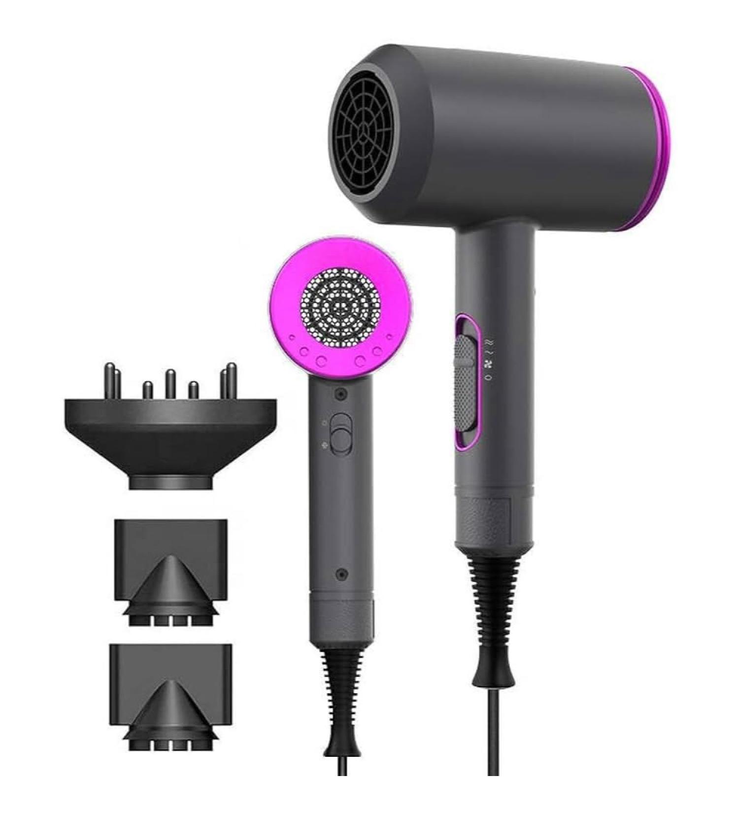 Professional 1800W Ionic Hair Dryer with Diffuser & Nozzles - Fast Drying Compact Portable Hair Dryer for Women - International Shipping Available - Buy Online on GoSupps.com