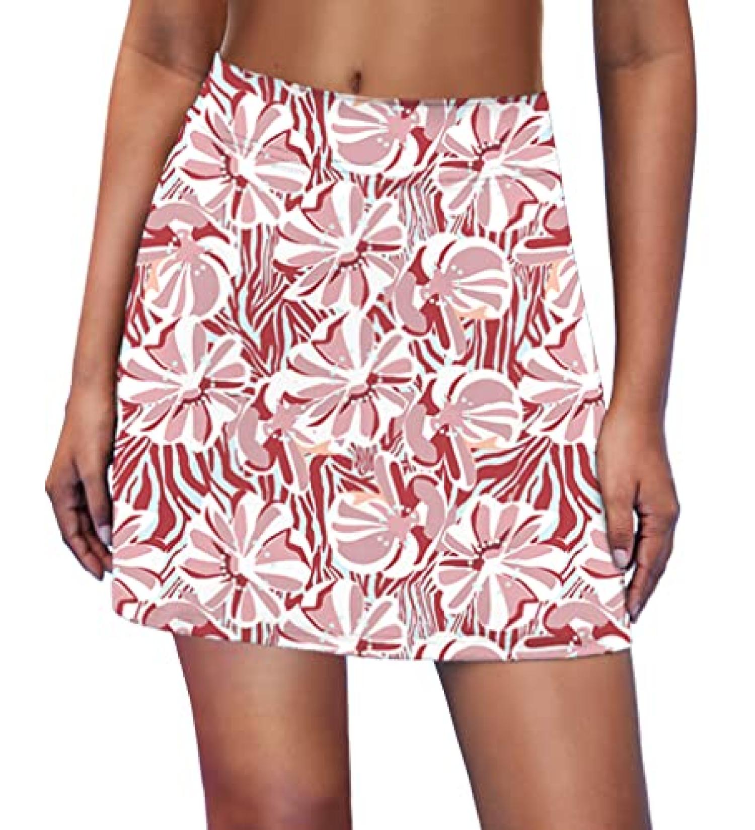 Ekouaer Women's Athletic Skorts - Pink Floral X-Large - Lightweight Golf & Tennis Skirt with Inner Shorts and Pocket for Running & Workout - Sports Skorts - Buy Online on GoSupps.com