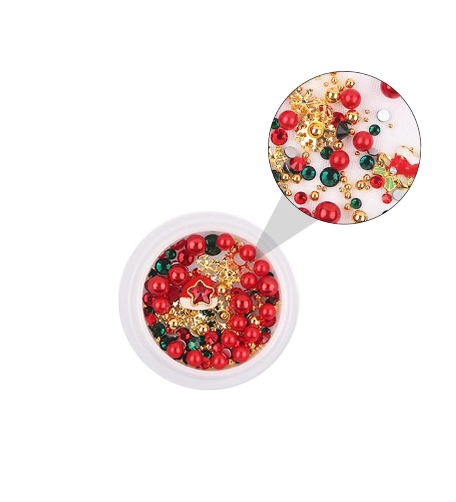 minkissy Christmas Nail Art Ornaments Pearl Set Nail Jewels Jewelery for Girl Nail Jewelry Charms Glitter Nail Wraps Christmas Nail Stickers Nail Rhinestone Christmas Glitter Gems 3 Boxes - Buy Online on GoSupps.com