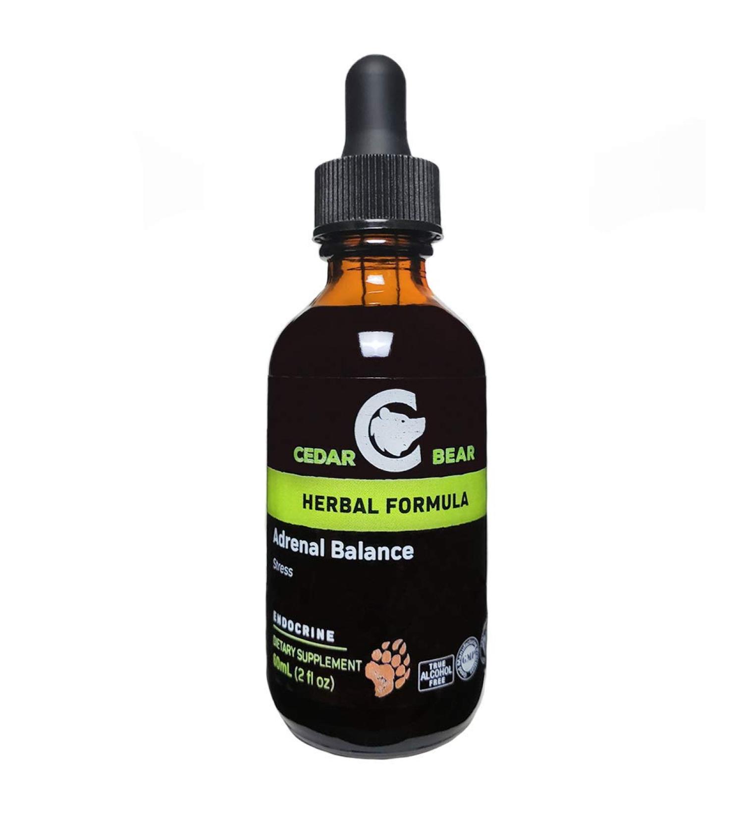 Cedar Bear Adrenal Balance - Liquid Herbal Supplement with Adaptogens That Fights Fatigue Manage Stress and Increase Energy 2 fl oz / 60 ml (1 Unit) 2 Fl Oz (Pack of 1) - Buy Online on GoSupps.com