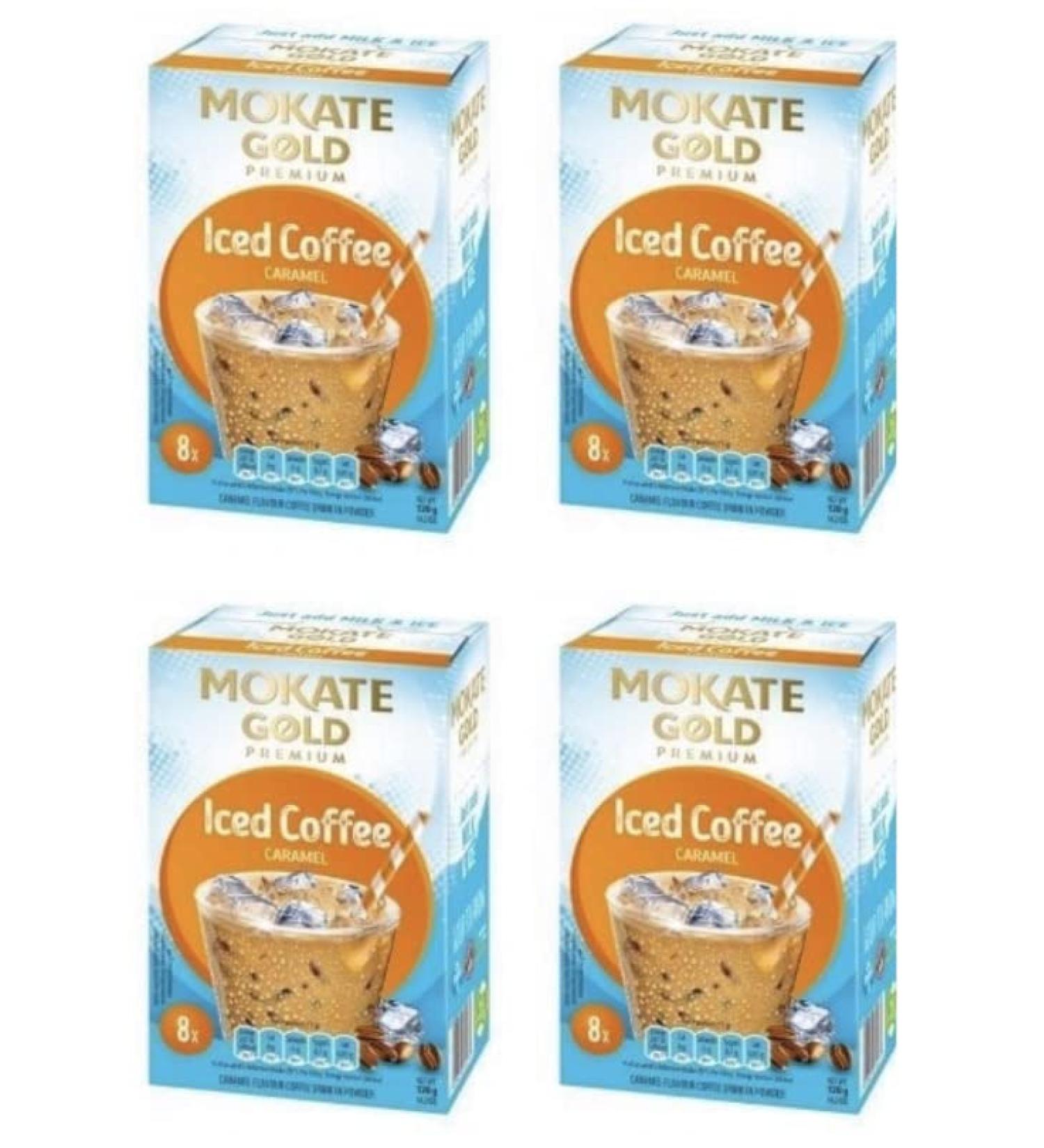 Mokate Gold Premium Iced Coffee Caramel 4 boxes x 8 sachets total 32 - Buy Online on GoSupps.com