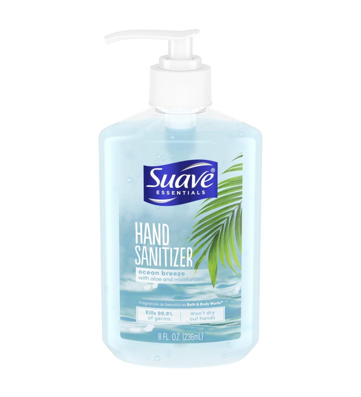 Suave Essentials Ocean Breeze Hand Sanitizer Gel 8 oz - Non-Drying Formula - Buy Online on GoSupps.com