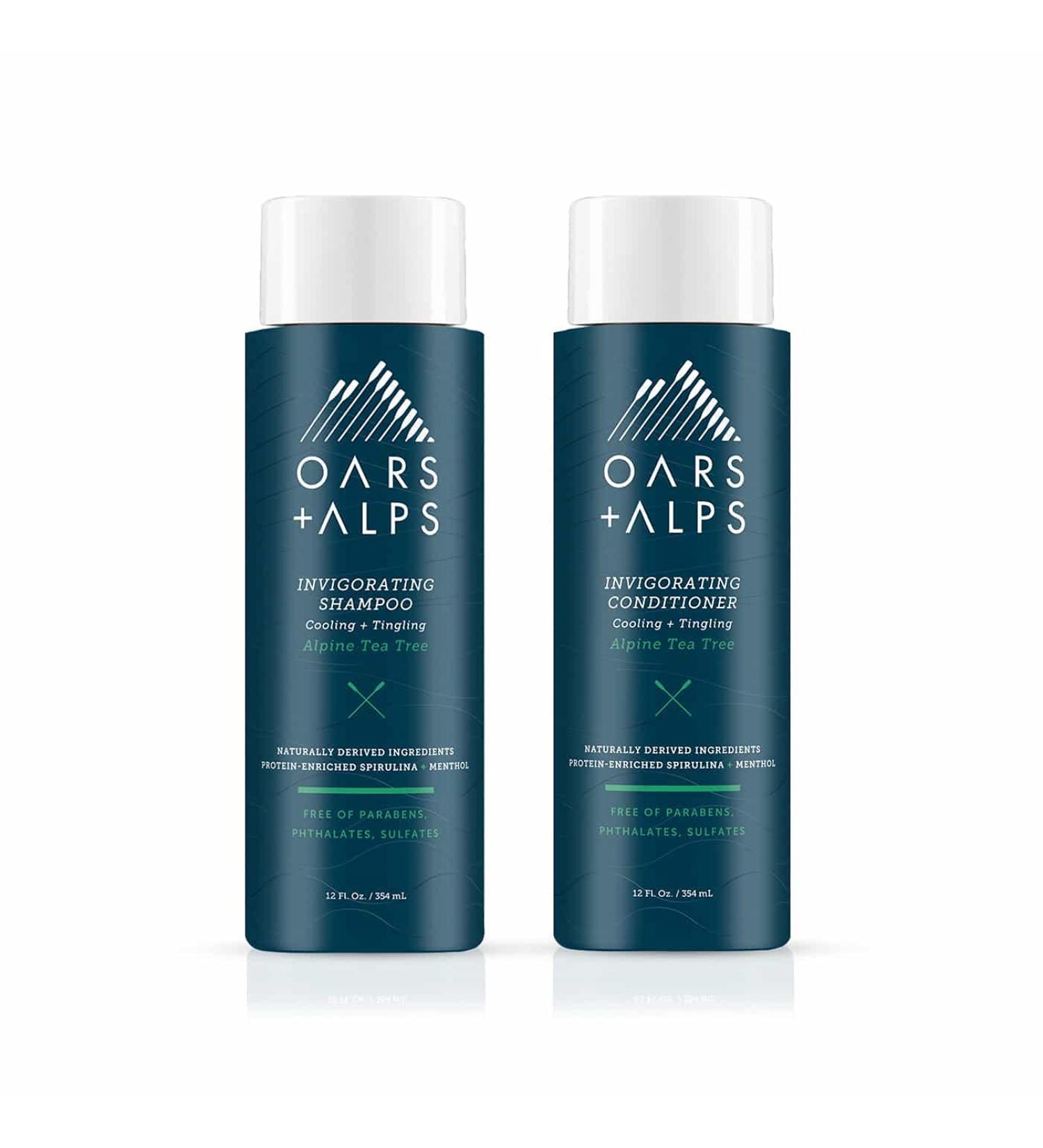 Oars + Alps Men's Sulfate Free Shampoo & Conditioner Set - Witch Hazel & Tea Tree Oil 12 Fl Oz - Buy Online on GoSupps.com