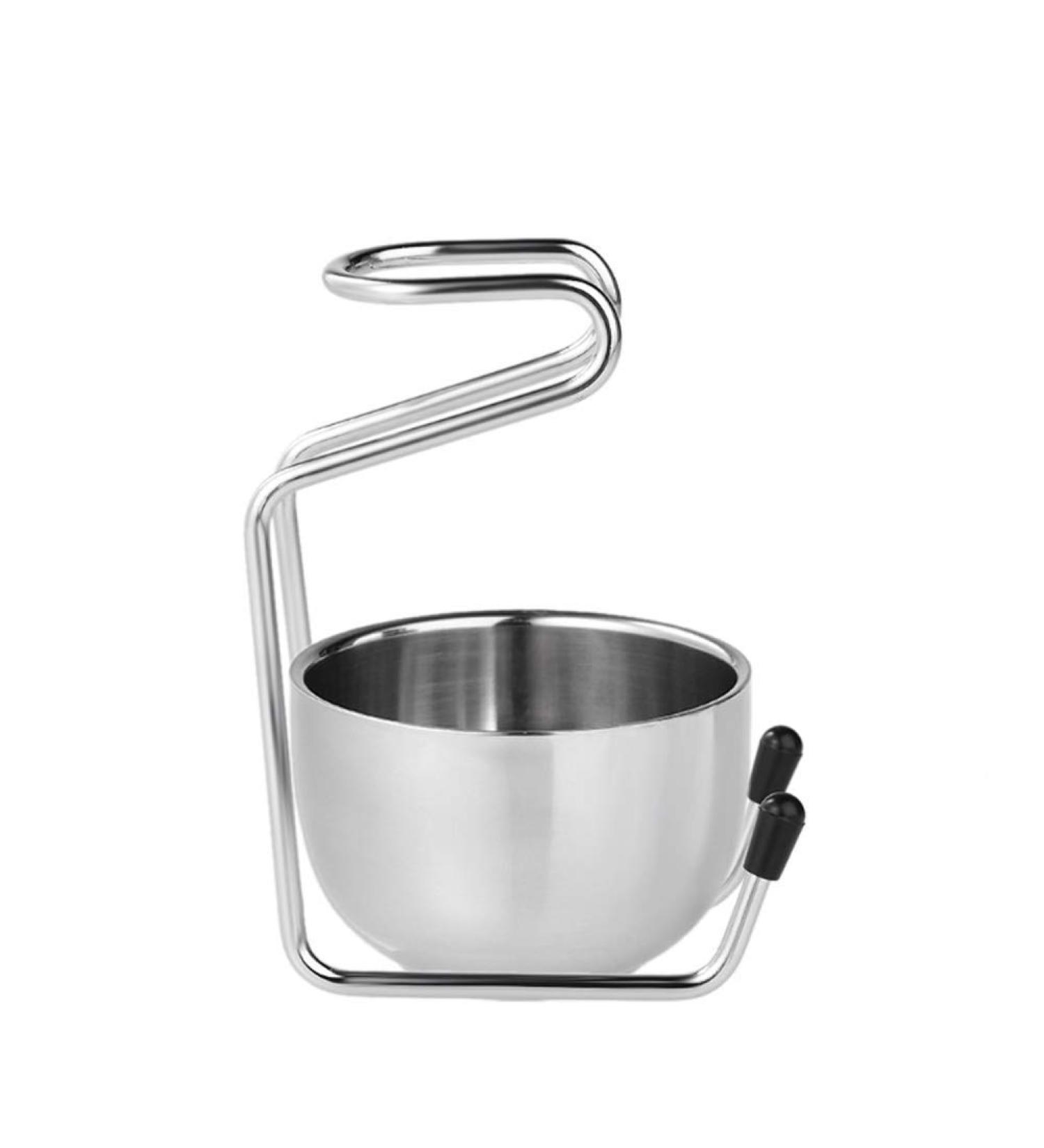 Shaving Brush Stand with Bowl Stainless Steel Shaving Brush Stand Holder Razor Bowl Grooming Set Male Facial Cleaning Tools (Silver) - Buy Online on GoSupps.com