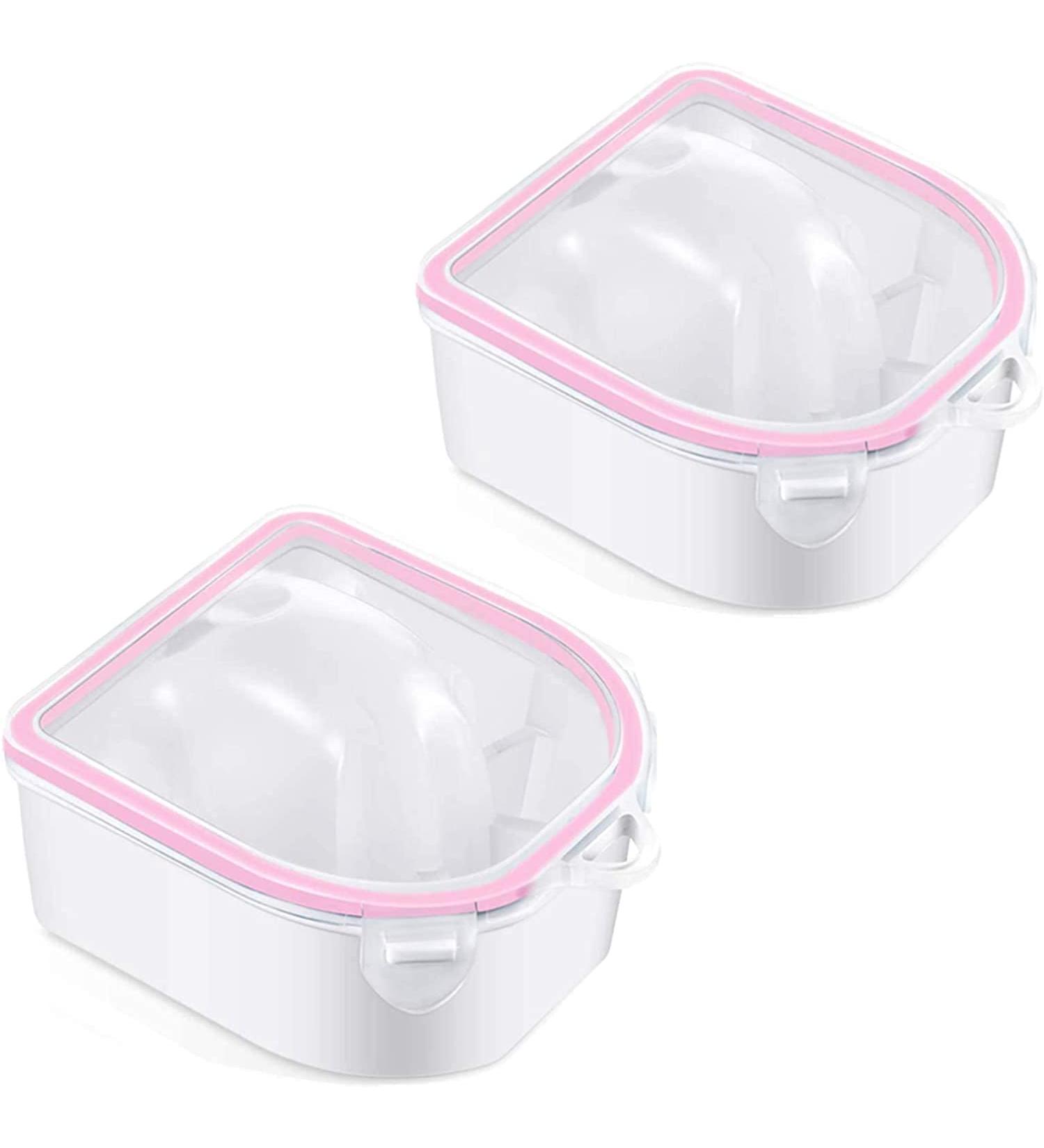 Nail Soaking Bowl Set for Manicure Spa Treatment - Pink (2 Pieces) - Buy Online on GoSupps.com