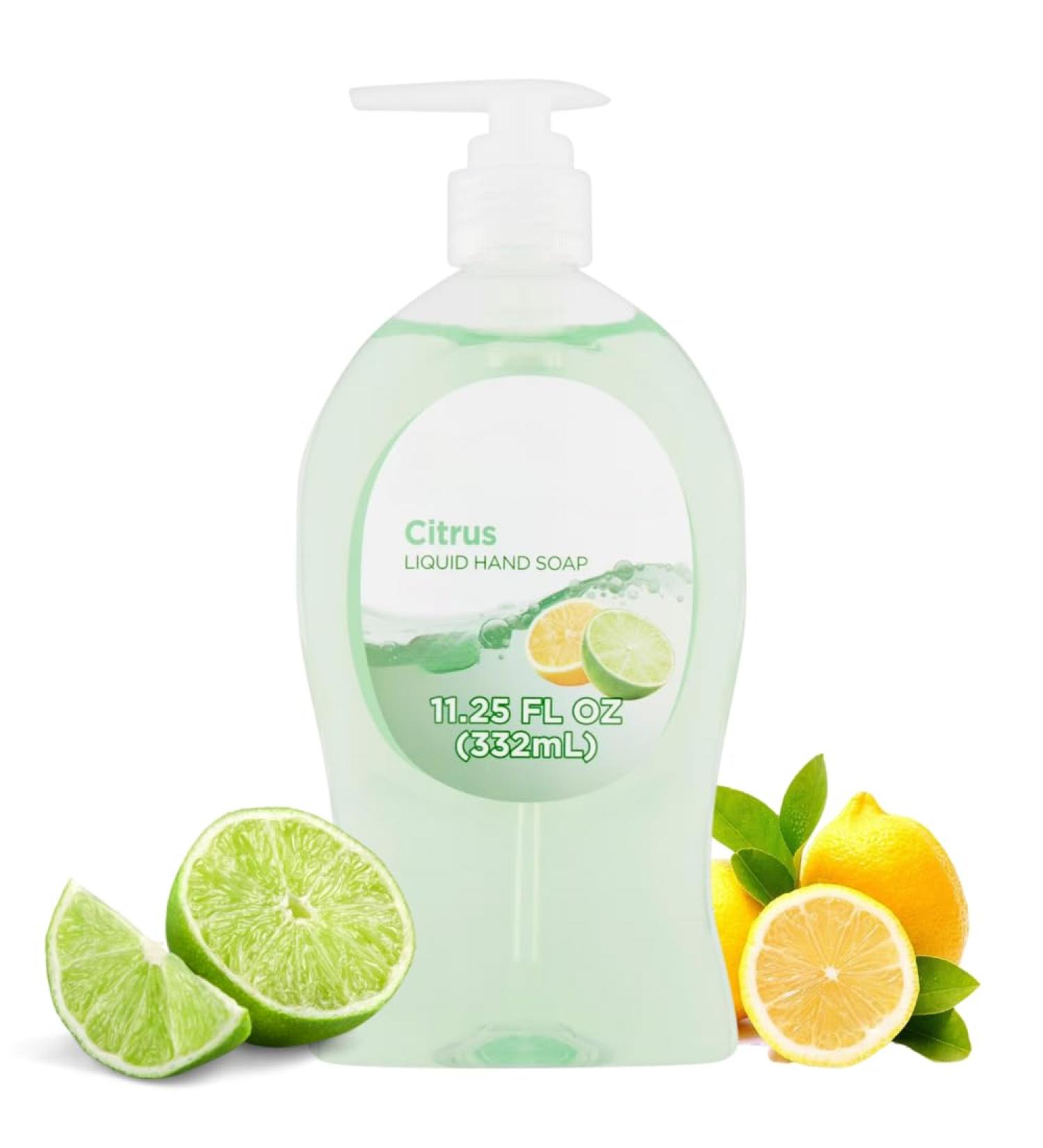 Citrus Scent Liquid Hand Soap for Everyday Hand Washing Smooth Hand Wash for Home Kitchen or Bathroom Use Pump Bottle 11.25 fl oz - Buy Online on GoSupps.com