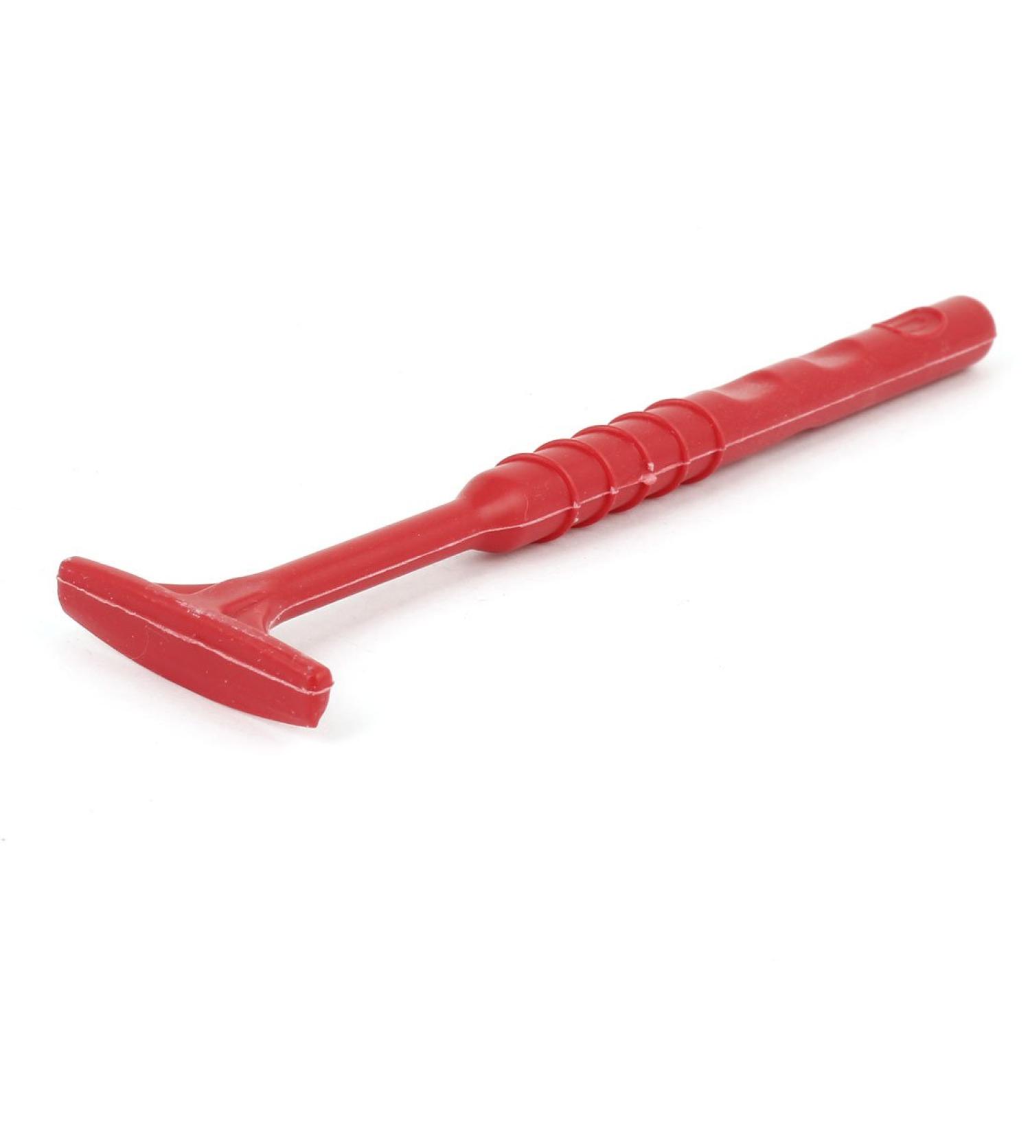 Ruilogod Red Antislip Handle T Shape Hygiene Oral Care Tongue Cleaner Scraper