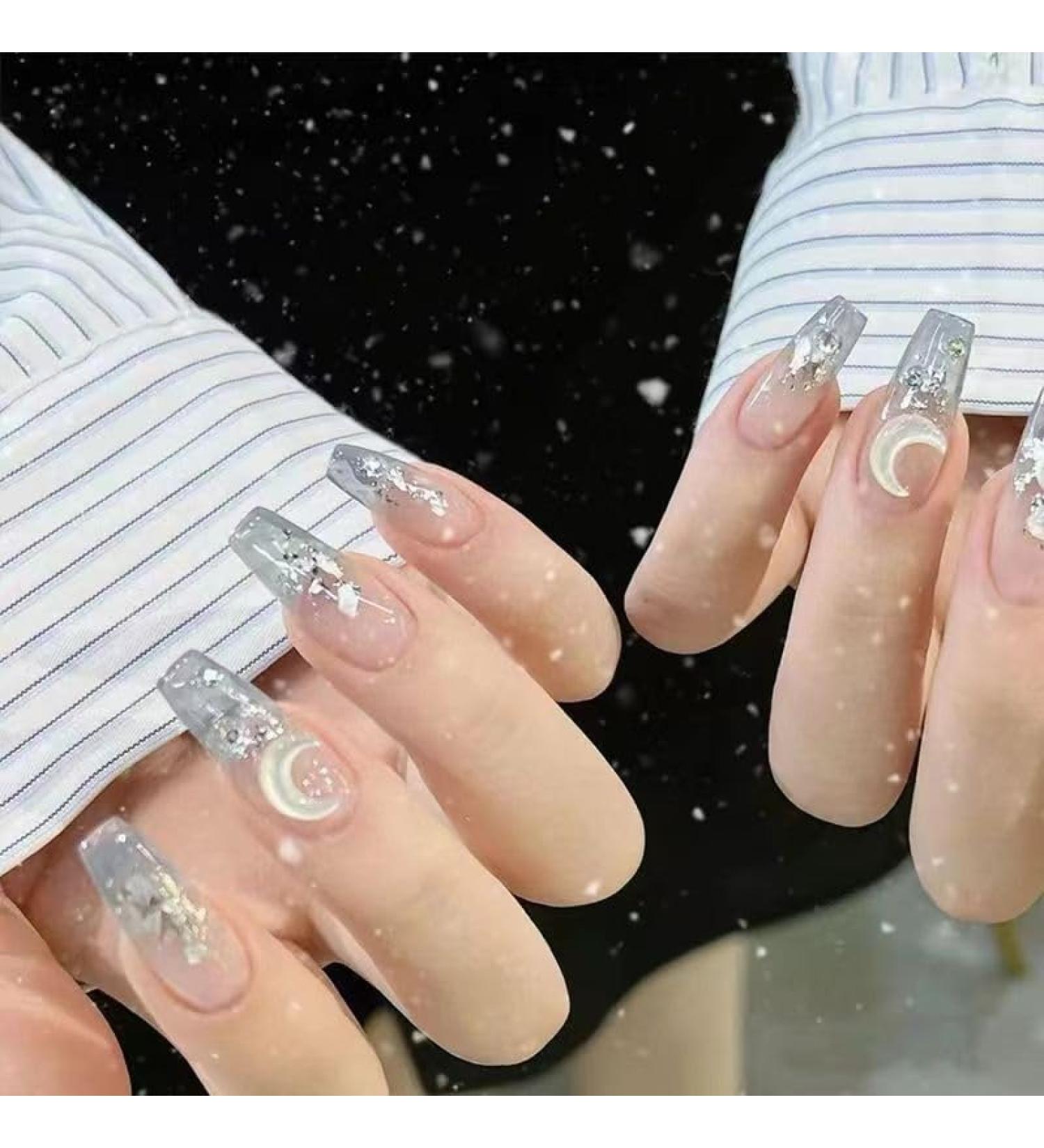 Temperament Enhancement Nail Patch Pure Hand-Worn Nail Customized Nail Cold Bai Yueguang Xiaohongshu New Nail Customized Fake Nails Patch (10-Piece Pack) (Size : S) Small - Buy Online on GoSupps.com