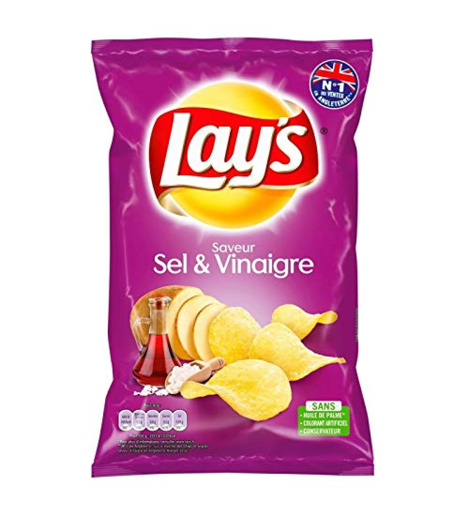 Lay'S - Chips Sel Et Vinaigre 130G - Lot De 5 - Livraison Rapide En France - Prix Par Lot