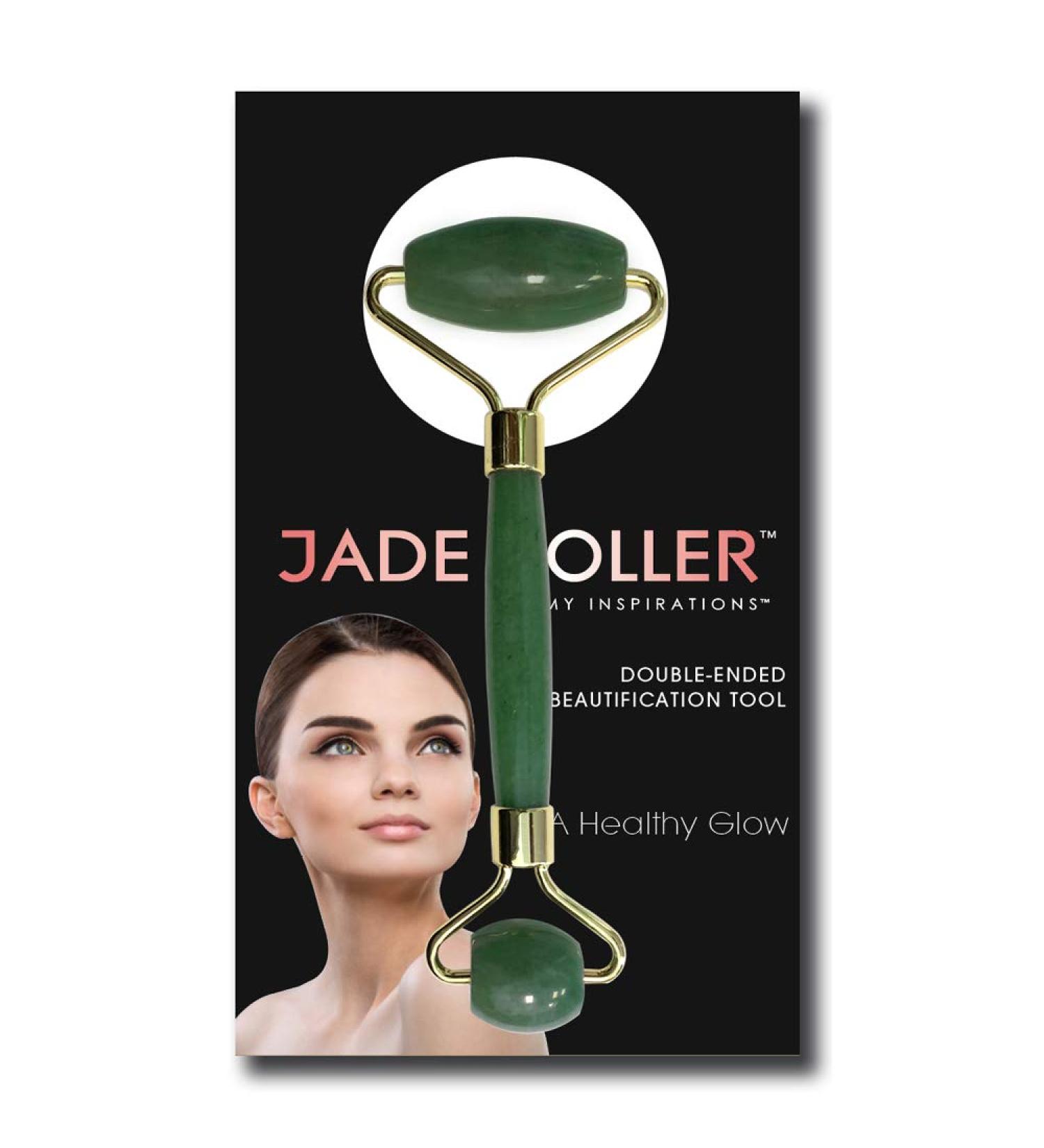 Jade Roller by My Inspirations for Face Neck and Body Use as Facial Roller Lymphatic Massager Eye Roller Cooling Effect and Helps Reduce Fine Lines - Buy Online on GoSupps.com