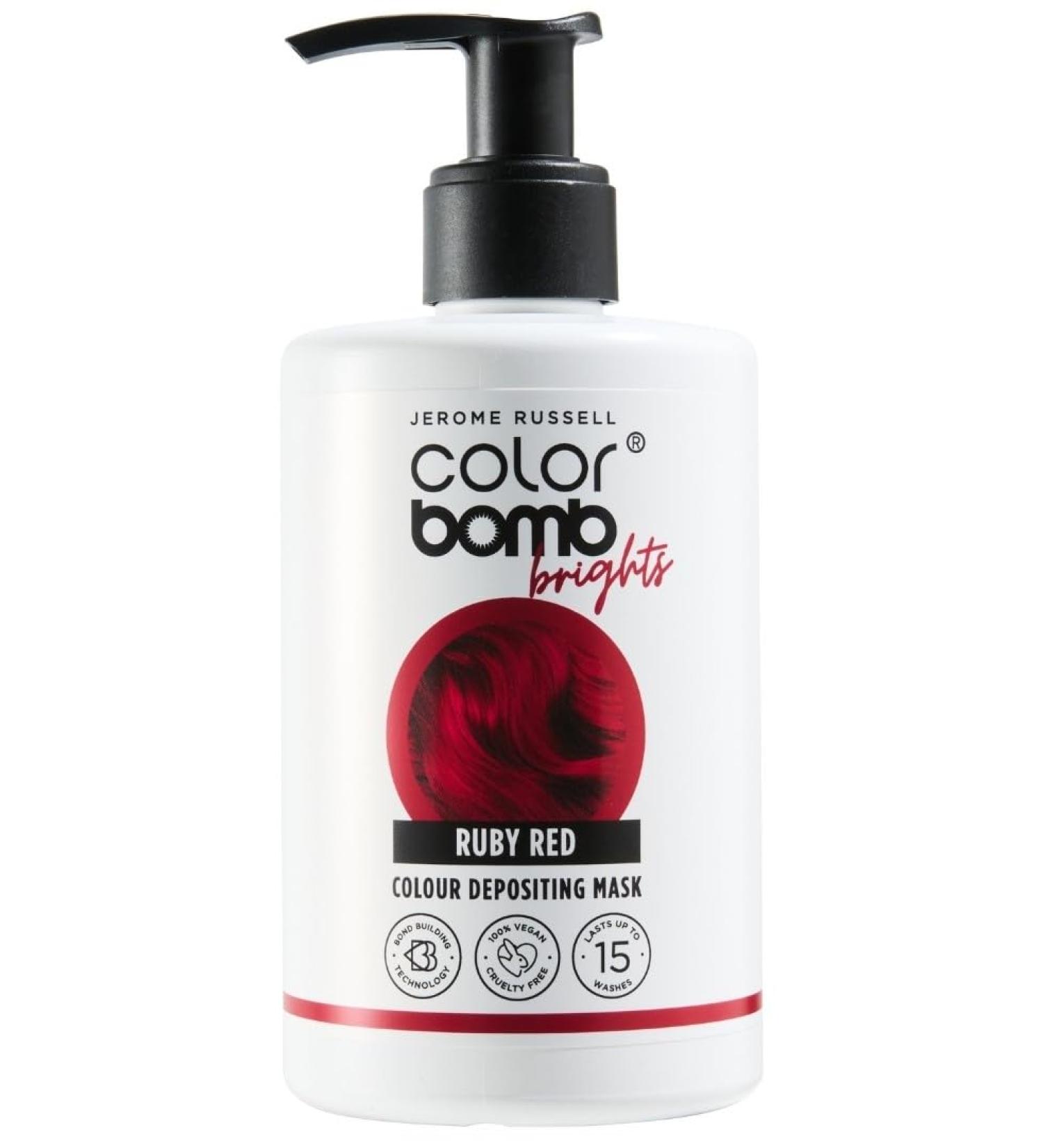 Jerome Russell Color Bomb Brights Ruby Red Colour Depositing Conditioning Mask 300ml - Buy Online on GoSupps.com