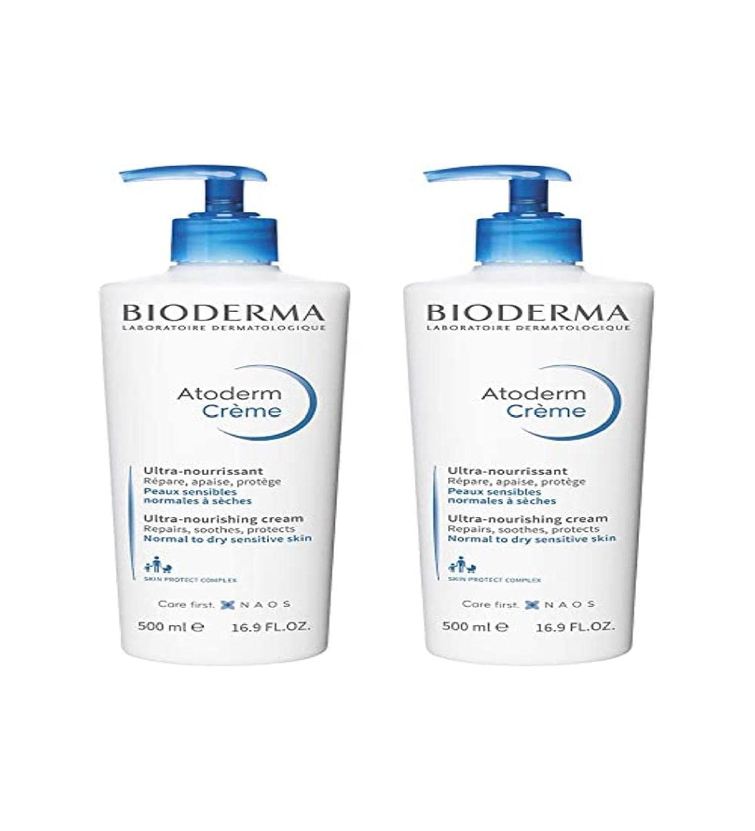 Bioderma atoderm ultra-nutrendant 24-hour moisturizer for normal to sensitive skin 2 x 500 ml unparked 500 ml (2 pack)