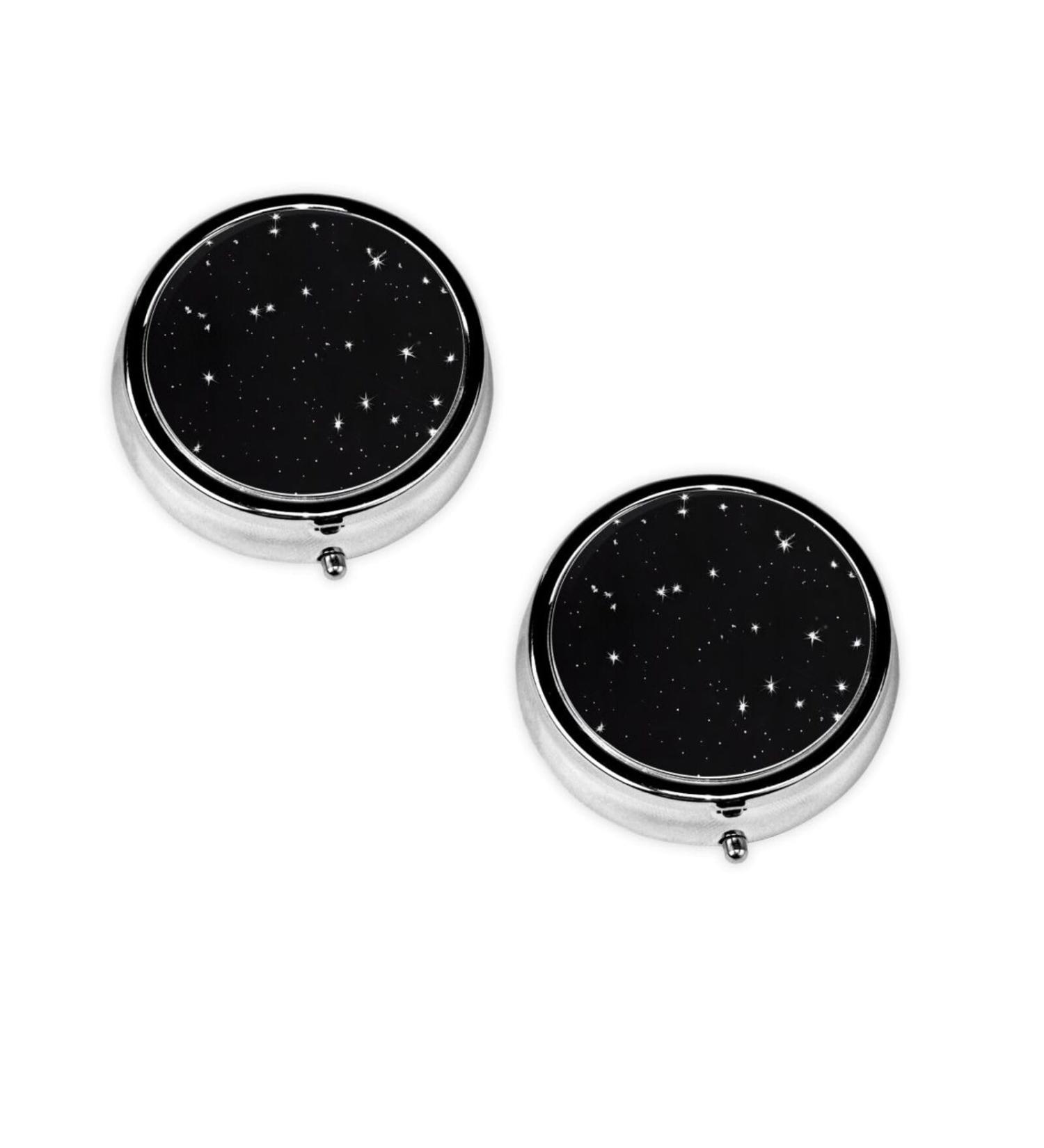 Starry Constellation Mini Round Pill Box | 3 Compartment Portable Organizer for Travel Home & Office - Buy Online on GoSupps.com