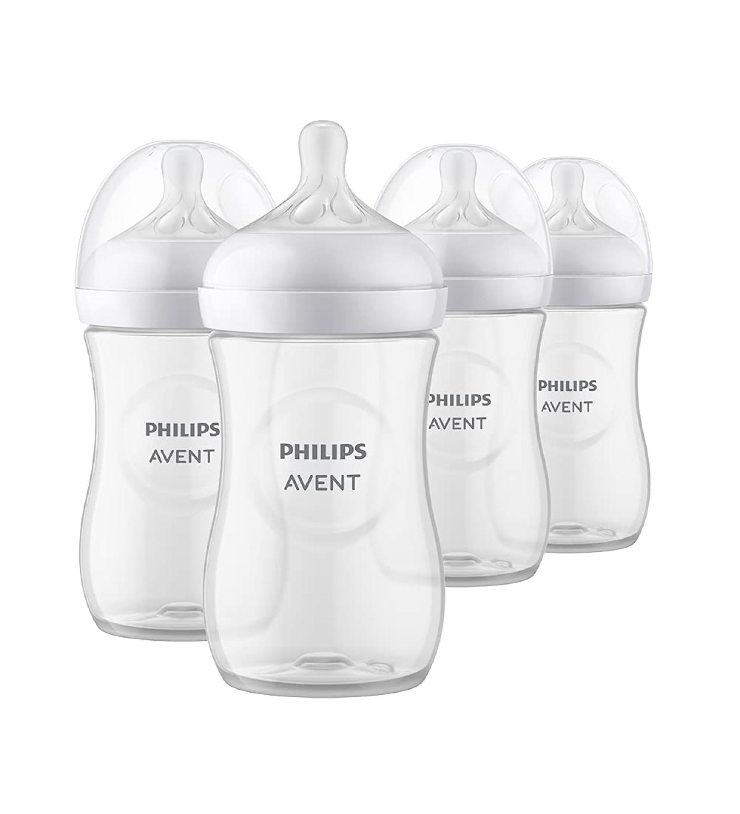 Philips AVENT Natural Baby Bottle 9oz 4pk with Natural Response Nipple - Clear (Pack of 4) - Buy Online on GoSupps.com