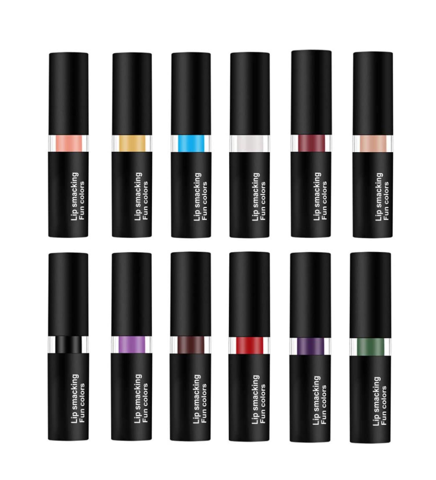 Matte Lipstick Waterproof Long Lasting Velvet Lipstick Non-Stick Cup Not Fade Lip Stick Portable Moisturizing Lipsticks Lip Gloss for Halloween Themed Makeup Sky Blue velvet lipstick lip stick moistur