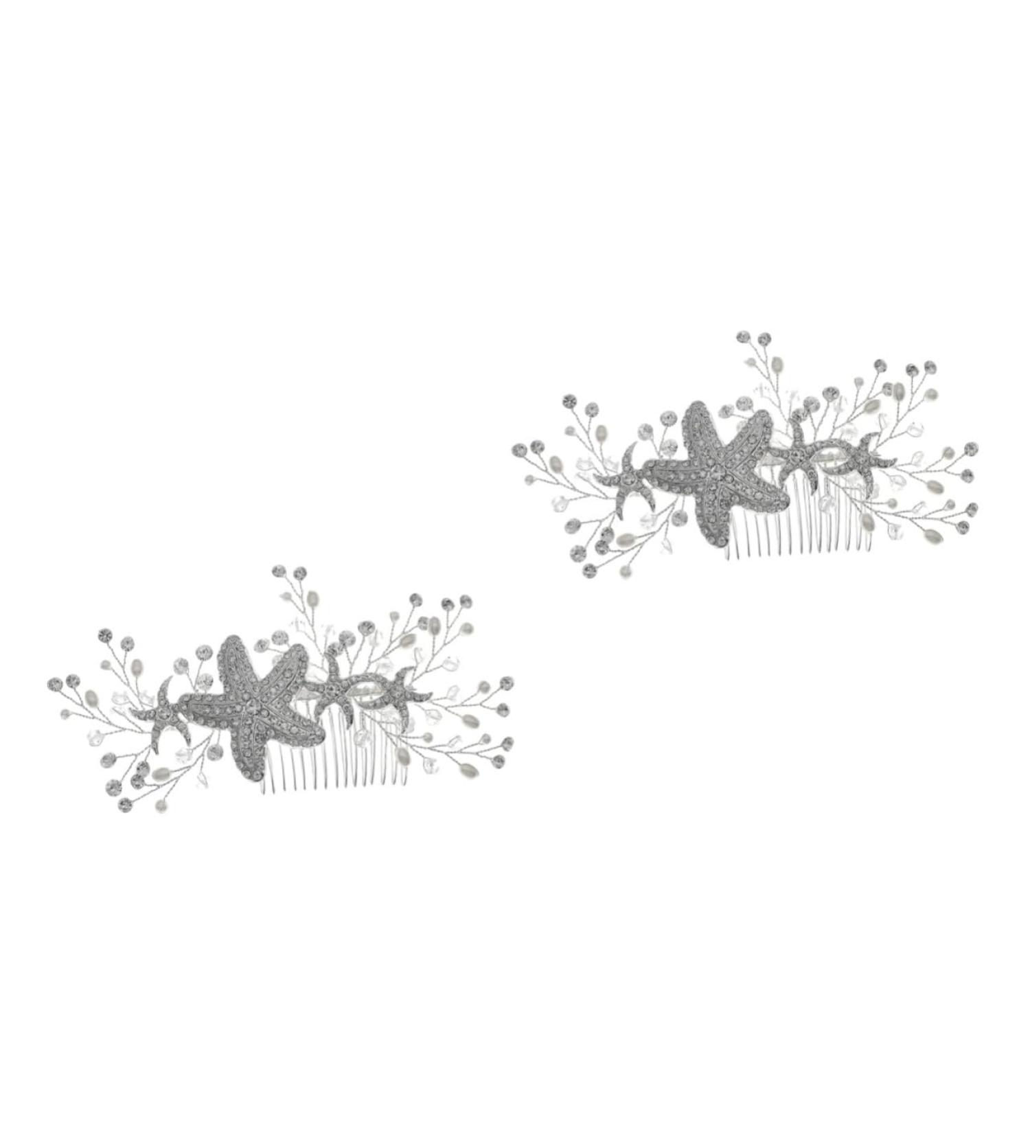 ifundom Comb Starfish Hair Comb Hair Comb pearl jewelry bridal jewelry Side Hair Comb vintage ornaments vintage bridal star hair comb accessory Rhinestone wedding bride Wedding - Buy Online on GoSupps.com