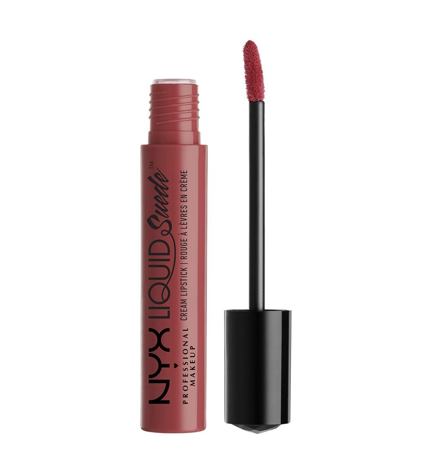 NYX Soft Spoken Liquid Suede Cream Lipstick - Pink with Light Gold Iridescence 0.16oz - Buy Online on GoSupps.com