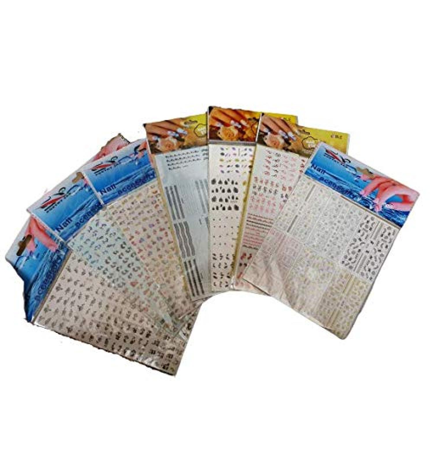 Fat-catz-copy-catz 5x mixed large sheets of nail art water transfer stickers various designs each sheet has 12 smaller sheets 60 designs - Buy Online on GoSupps.com