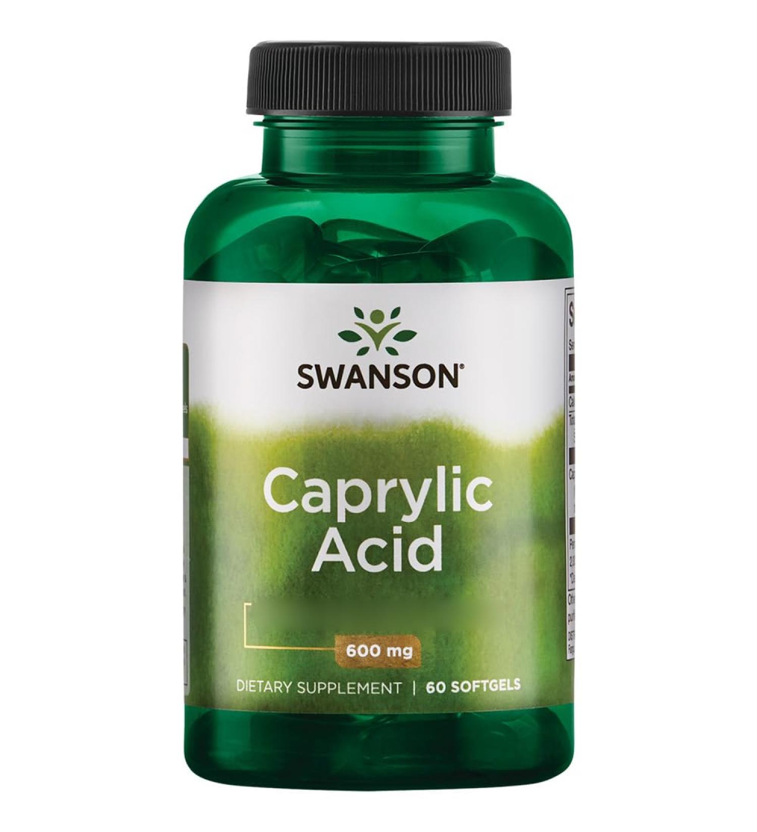 Swanson Caprylic Acid (Caprylic Acid) 600mg 60 Soft Capsules Highly Dosed Lab Tested Soy Free Gluten Free Non-GMO - Buy Online on GoSupps.com