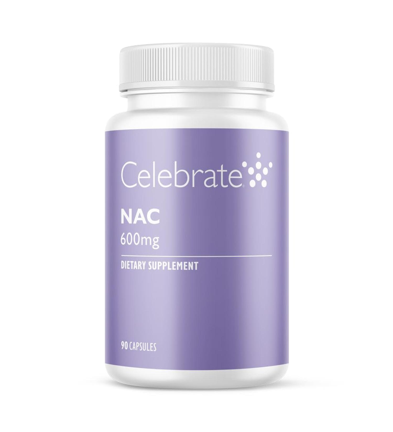 Celebrate Vitamins NAC (N-Acetyl Cysteine) Supplement, 600mg per Capsule, Gluten Free, Non-GMO, 90 Capsules - Buy Online on GoSupps.com