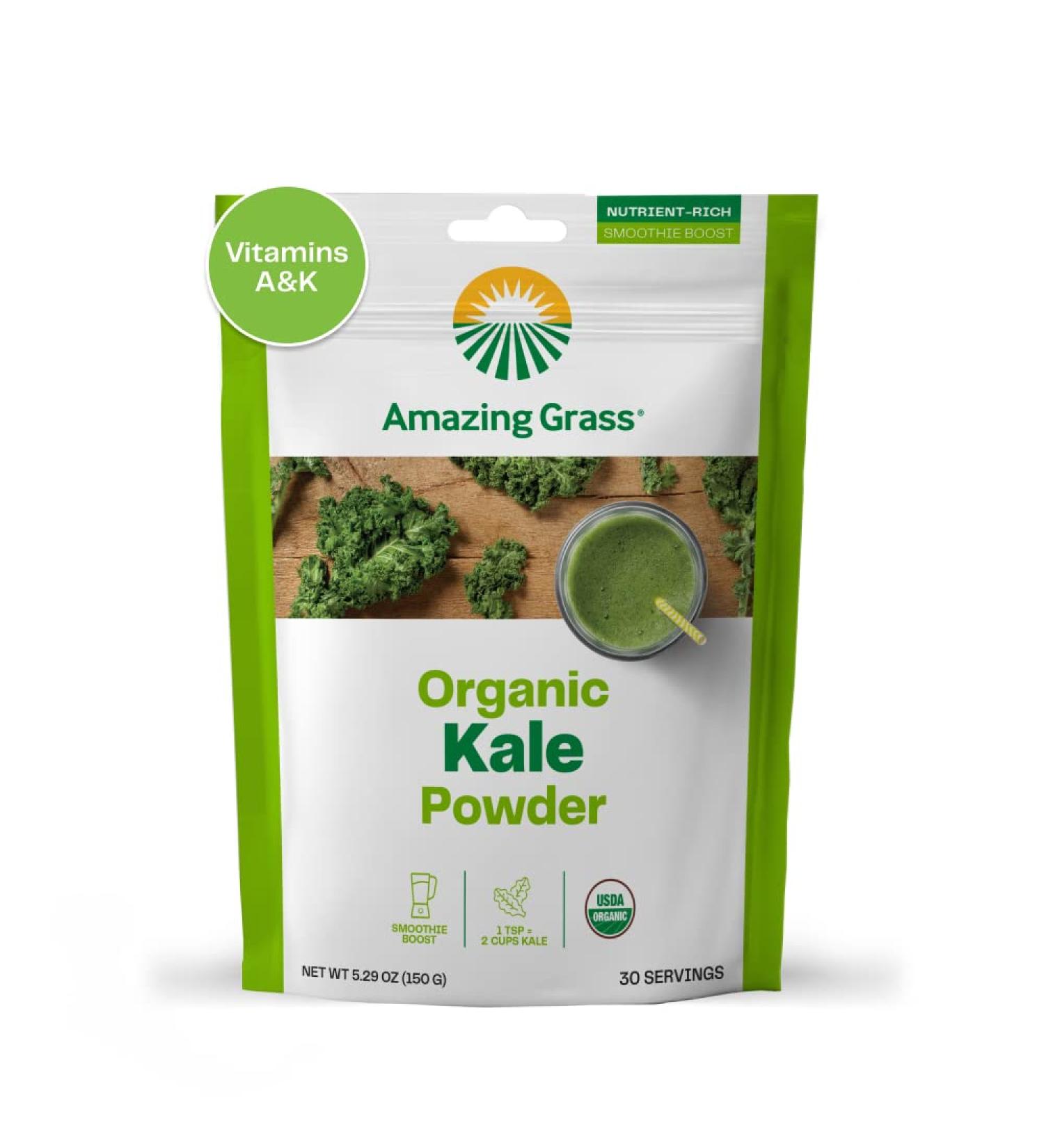 Buy Amazing Grass Organic Kale Powder 5.29 oz | Nutrient-Rich Superfood - Buy Online on GoSupps.com