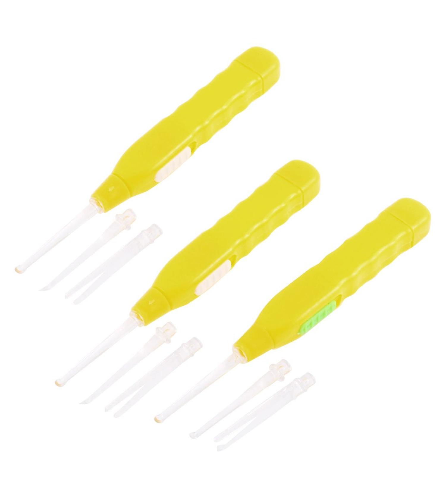 Qtqgoitem Handheld Flashlight Earpick Ear Wax Remover Curette Cleaner 3 Sets (Model: d8d 890 887 3c0 4bd)