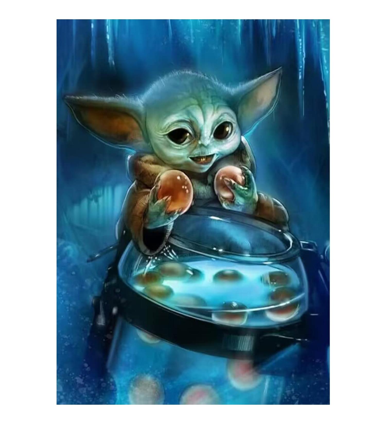 FQOVKYN Yoda Diamond Painting Kit - Full Drill Gem Paint for Adults & Kids - 12x16 Inch - Diamond Dots Arts & Crafts for Home Wall Decor - Buy Online on GoSupps.com