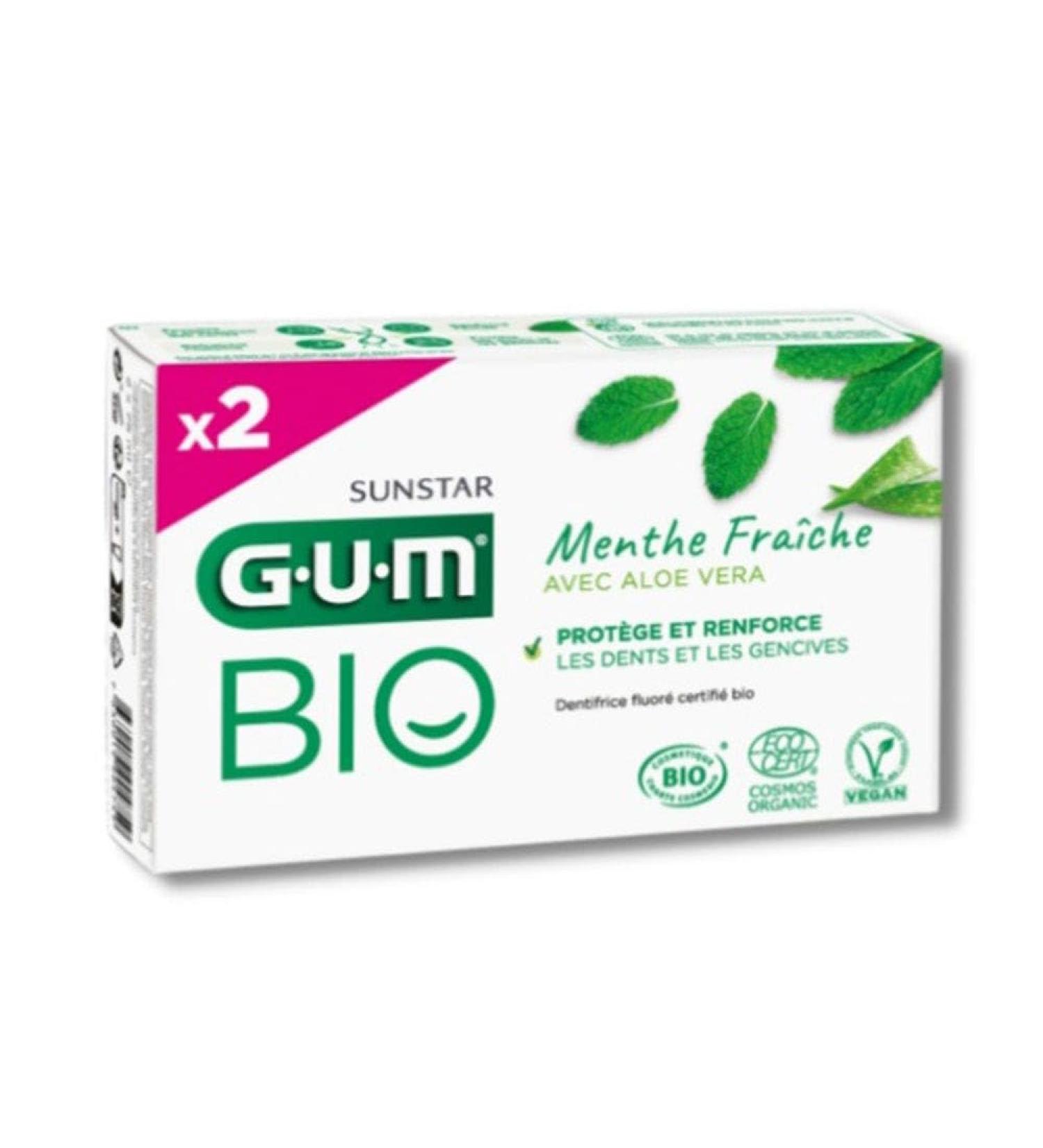 GUM Fresh Mint Toothpaste Organic Aloe Vera Pack of 2 x 75 ml