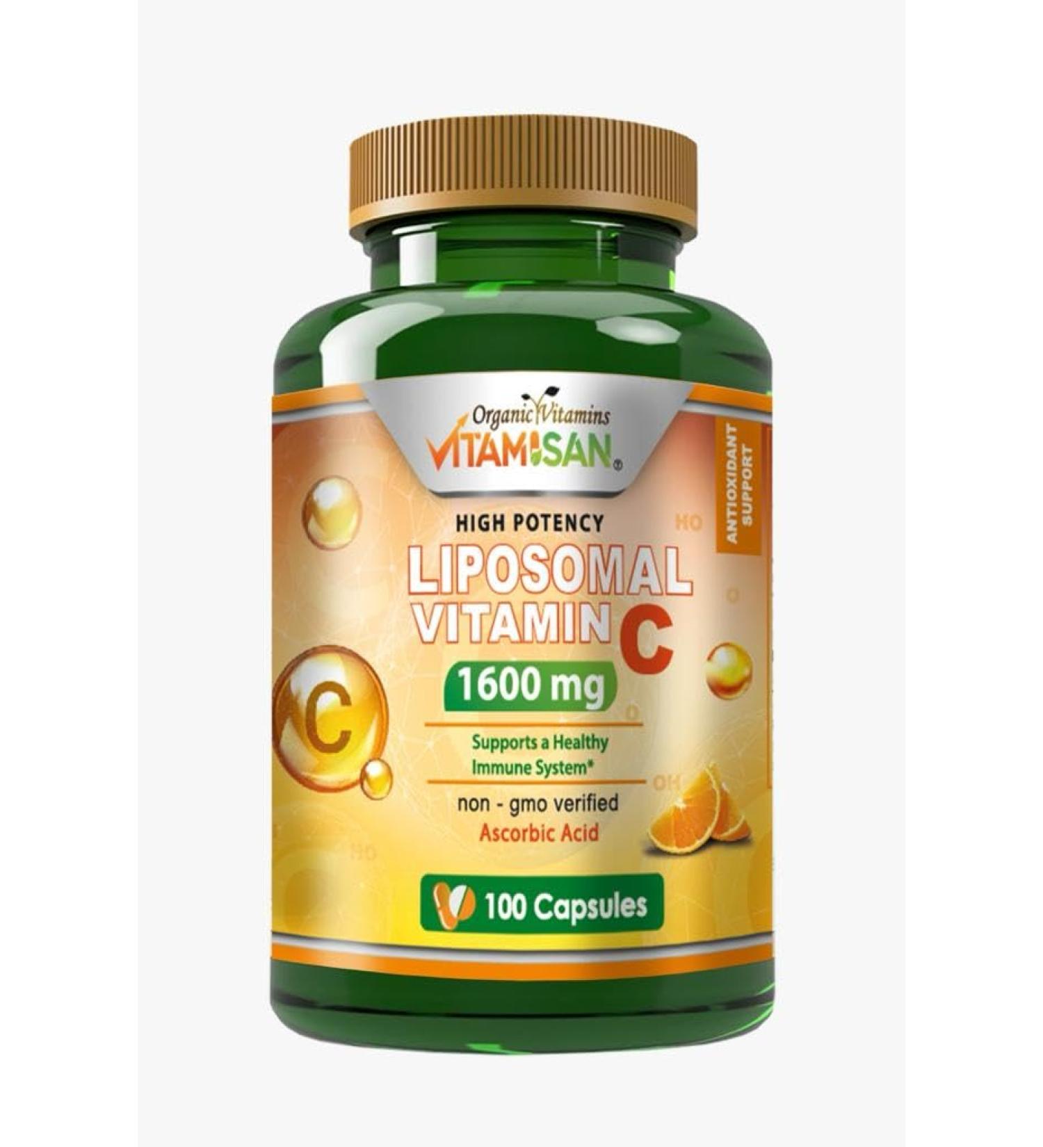 VITAMISAN Liposomal Vitamin C - 100 Capsules - High Absorption Ascorbic Acid - May Support Immune System & Collagen Reinforcement no GMO Powerful Antioxidant 100 Count (Pack of 1) - Buy Online on GoSupps.com