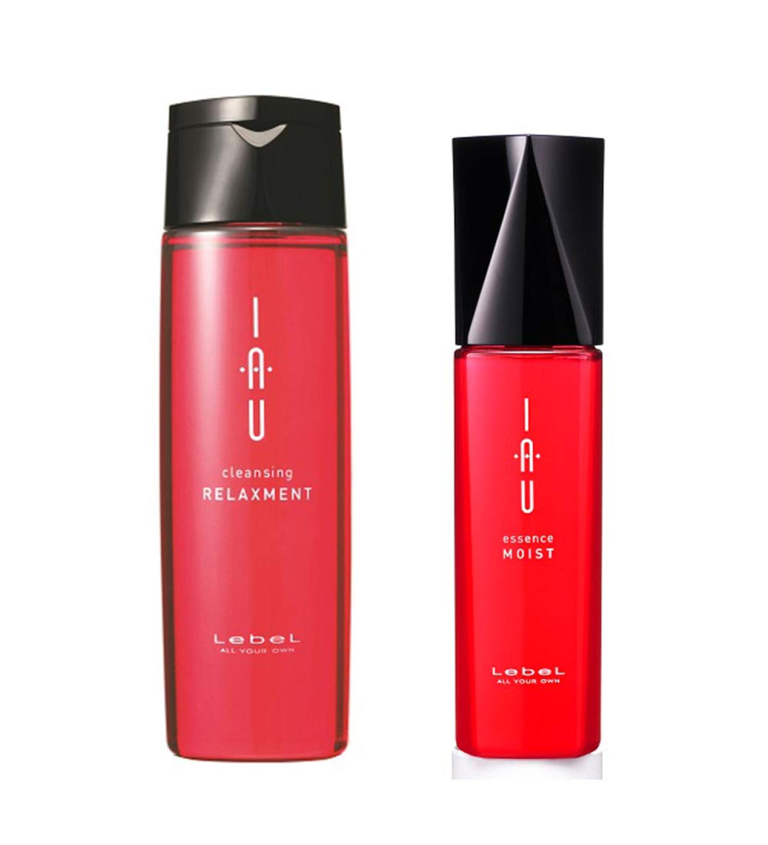 Lebel IAU Cleansing Relaxment Hair Shampoo 200ml & Lebel IAU Hair Essence Moist 100ml Set (Green Tea Set)