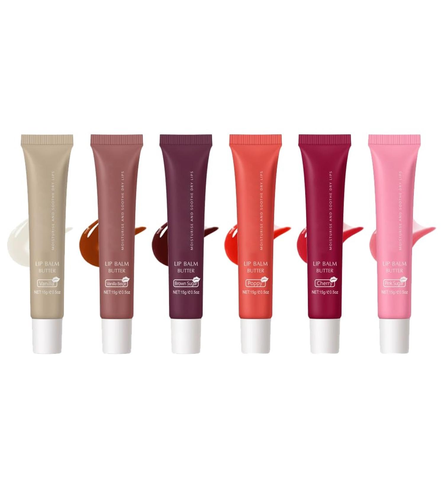 Wenrny Glossy Lip Balm Butter 6 Color Instant Moisturizing Lip Gloss Long Lasting Hydrating Non-Sticky Lip Care Oil Lip Glow Oil for Soft & Smooth & Protect Dry Lips Makeup Gift for Women Girls - Buy Online on GoSupps.com