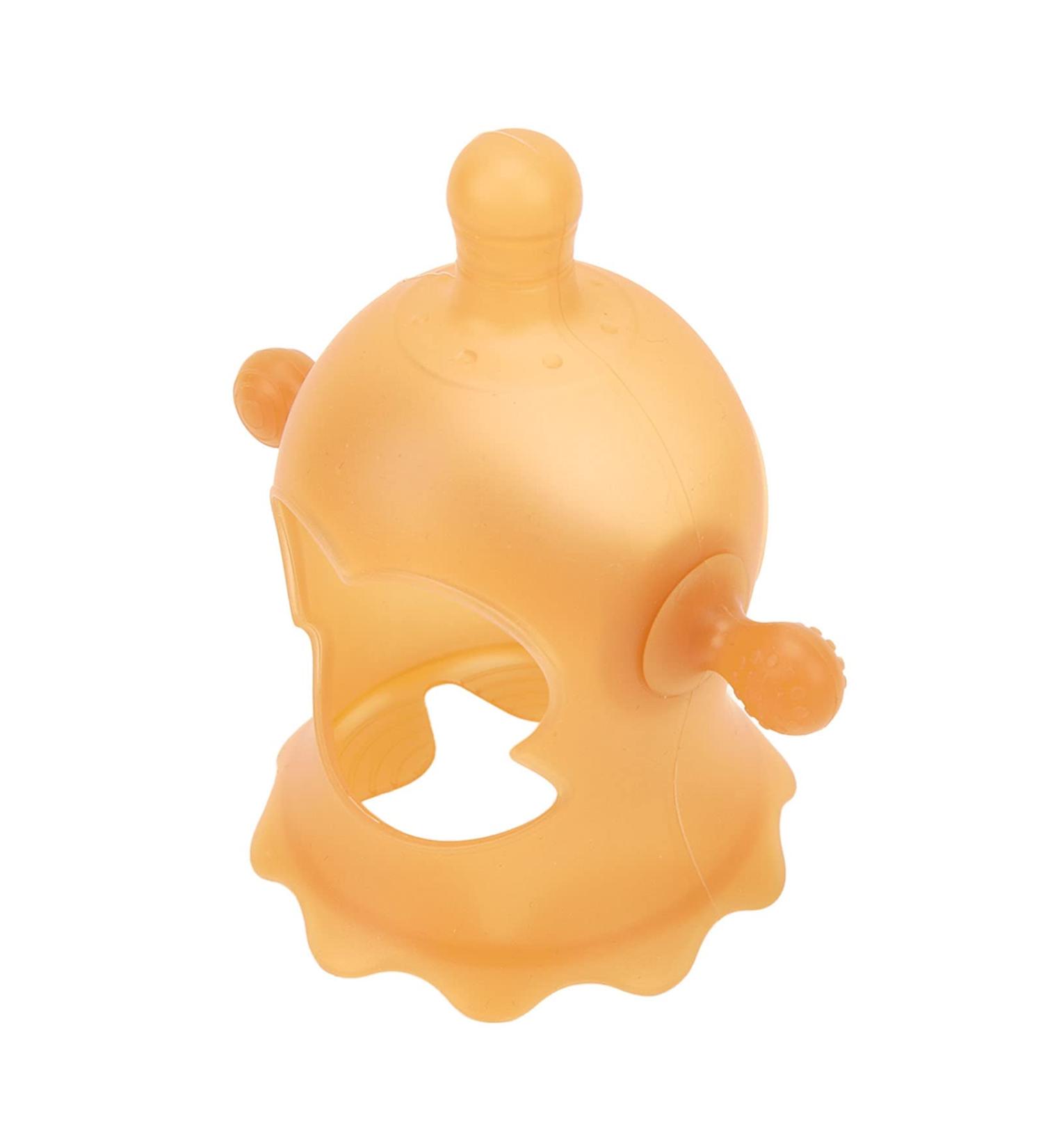 Silicone Baby Teether Toy with 3 Realistic Pacifiers - Brown | Safe Relief for Gum Discomfort - Buy Online on GoSupps.com