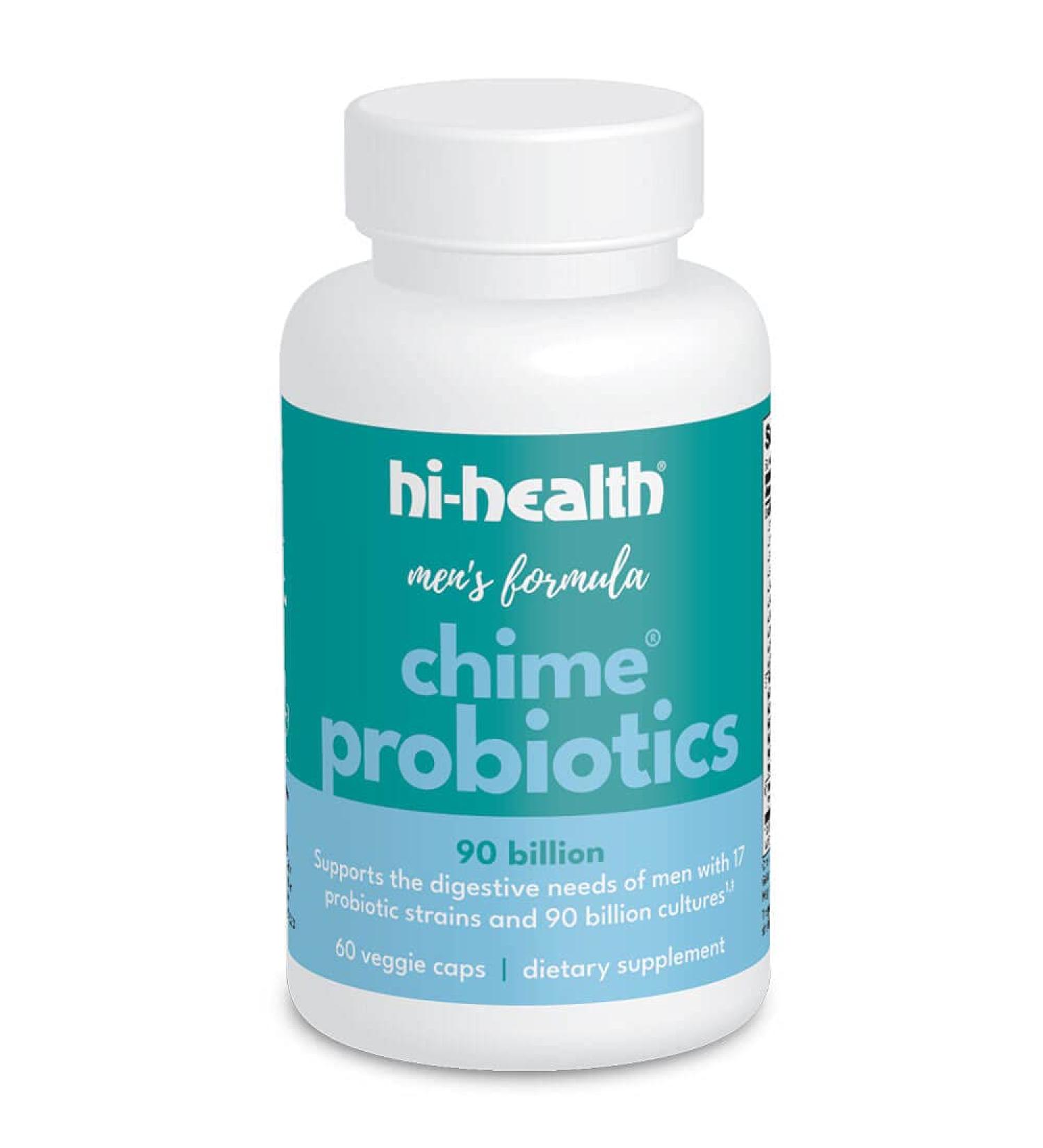 Optim Nutrition Hi-Health Chime Probiotics for Men 90 Billion with Prebiotic Guaranteed Potency 17 Strain 60 Capsules