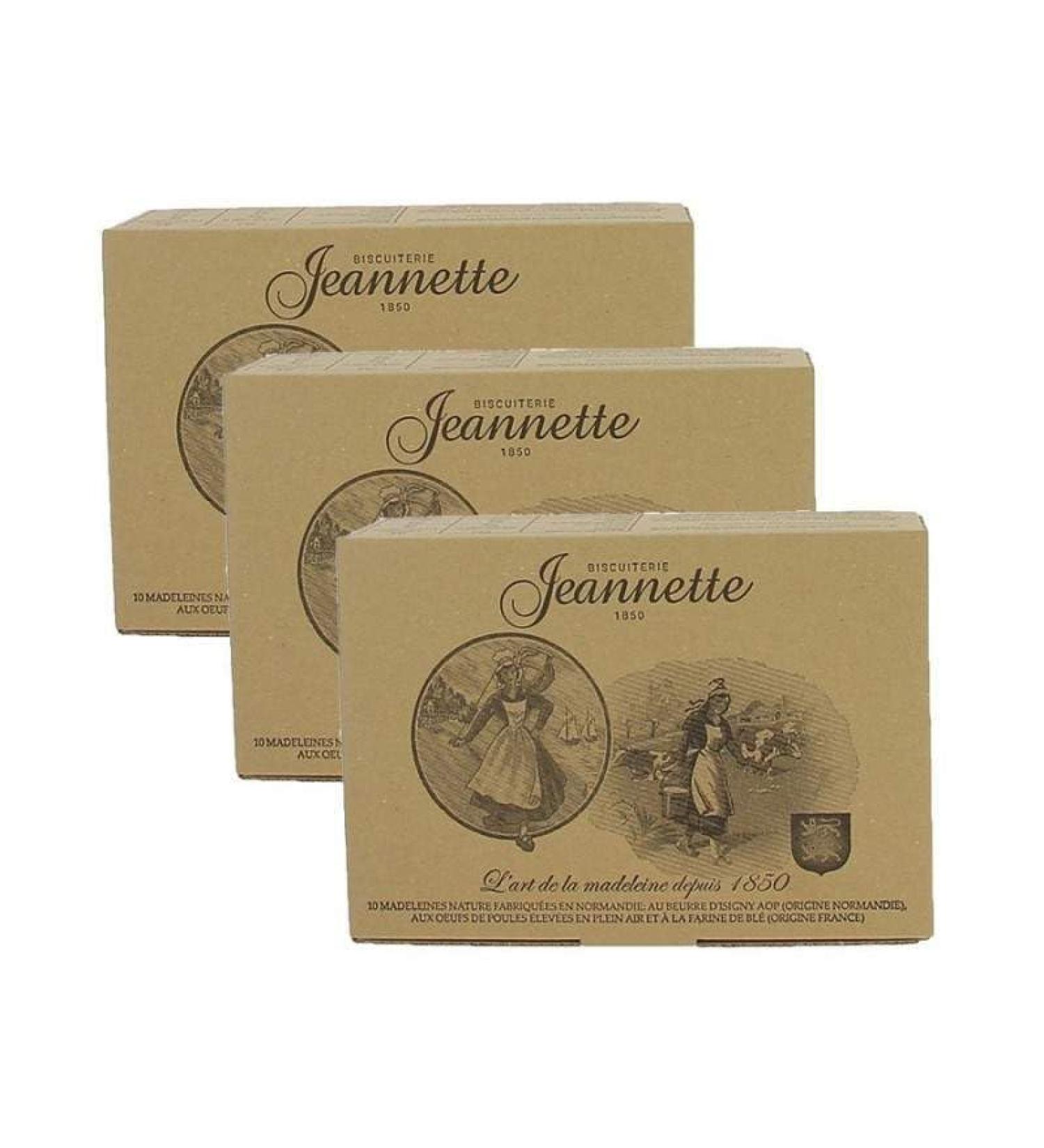 Biscuiterie Jeannette 3 boxes of plain madeleines (250g each) from Biscuiterie Jeannette