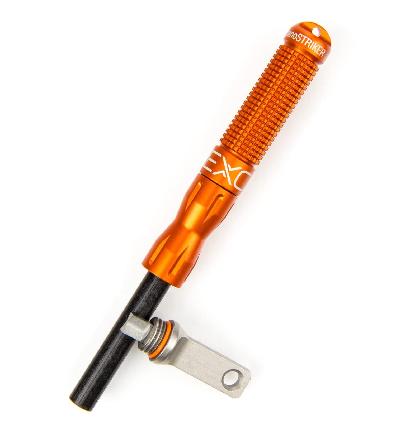 Exotac nanoSTRIKER XL: Waterproof Ferrocerium Fire Starter with Stainless Steel and Tungsten Carbide Striker - 1/4 inch Ferro Rod, Up to 3,000 Strikes, Blaze Orange - Buy Online on GoSupps.com