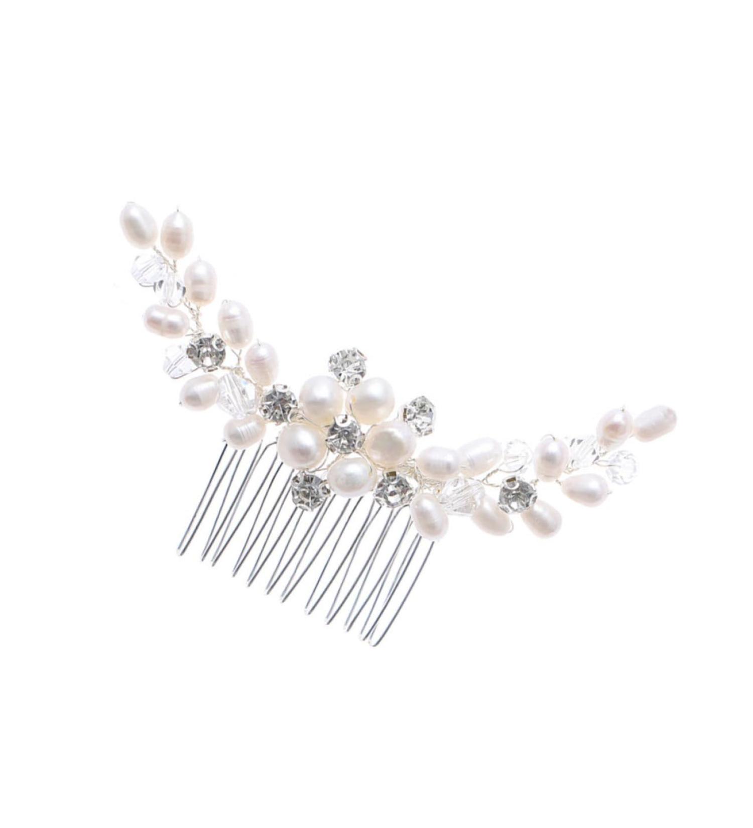 Ipetboom Rhinestone Bridal Comb Bridal Pearl Comb Wedding Hair Clip Bridal Hair Combs Irish Accessories for Women Tiara Wedding Hair Comb Bride Decorate Abs European and American - Buy Online on GoSupps.com