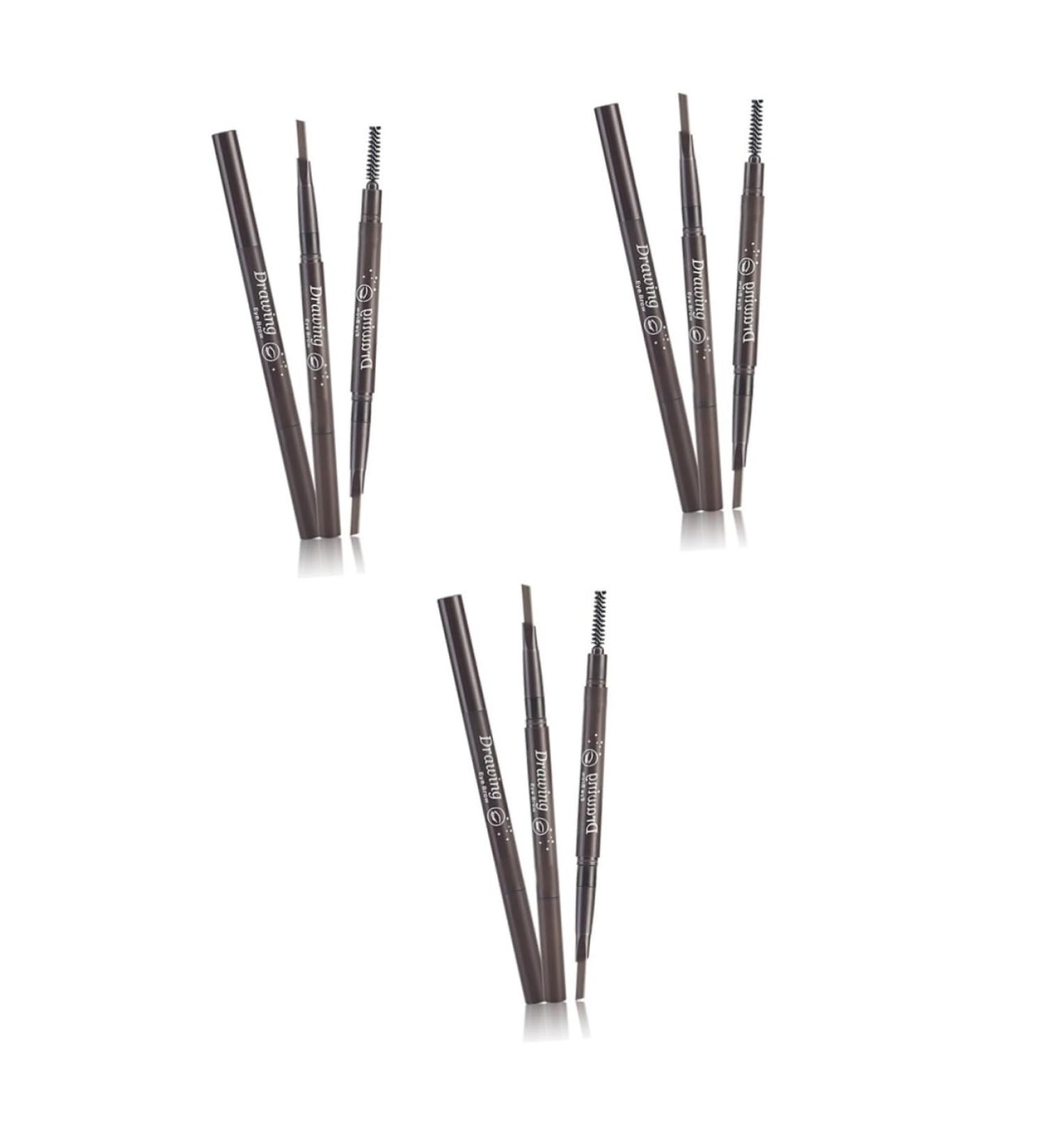 LALADEFIEE 3pcs 2 1 Eyebrow Pencil Waterproof Eyebrow Brush Eyebrow Pencil Eyebrow Makeup Brush Tool Braider - Buy Online on GoSupps.com