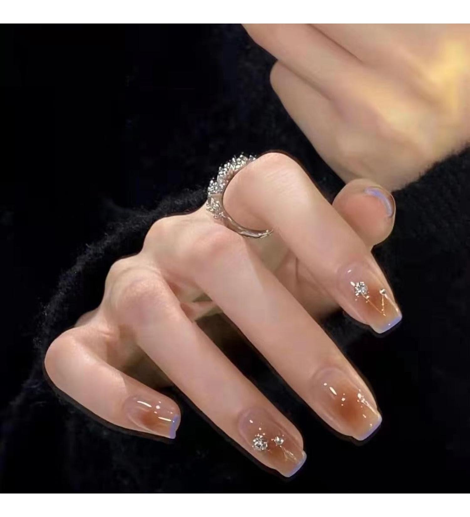 Temperament to Enhance The Nail Patch Online Celebrity Temperament French Blush Wearing a Nail in The Pure Hand-Customized Nail Patch Detachable Nail (10 Pieces) (Size : XS) 1 count (Pack of 1) - Buy Online on GoSupps.com