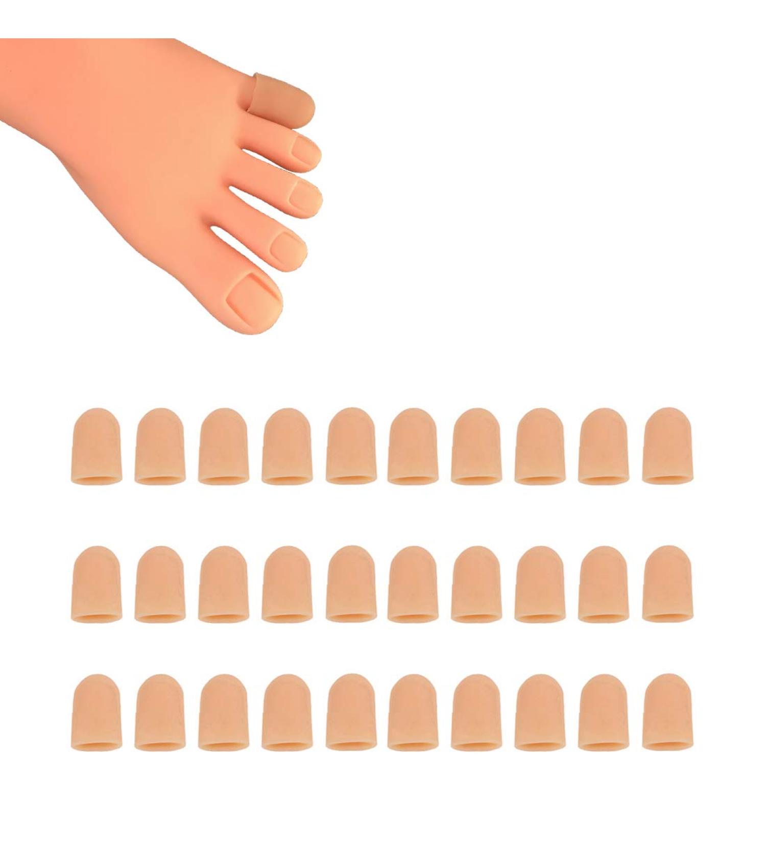 30-Piece Gel Toe Caps for Pinky Toe - Silicone Protectors for Ingrown Toenails & Blisters - Buy Online on GoSupps.com